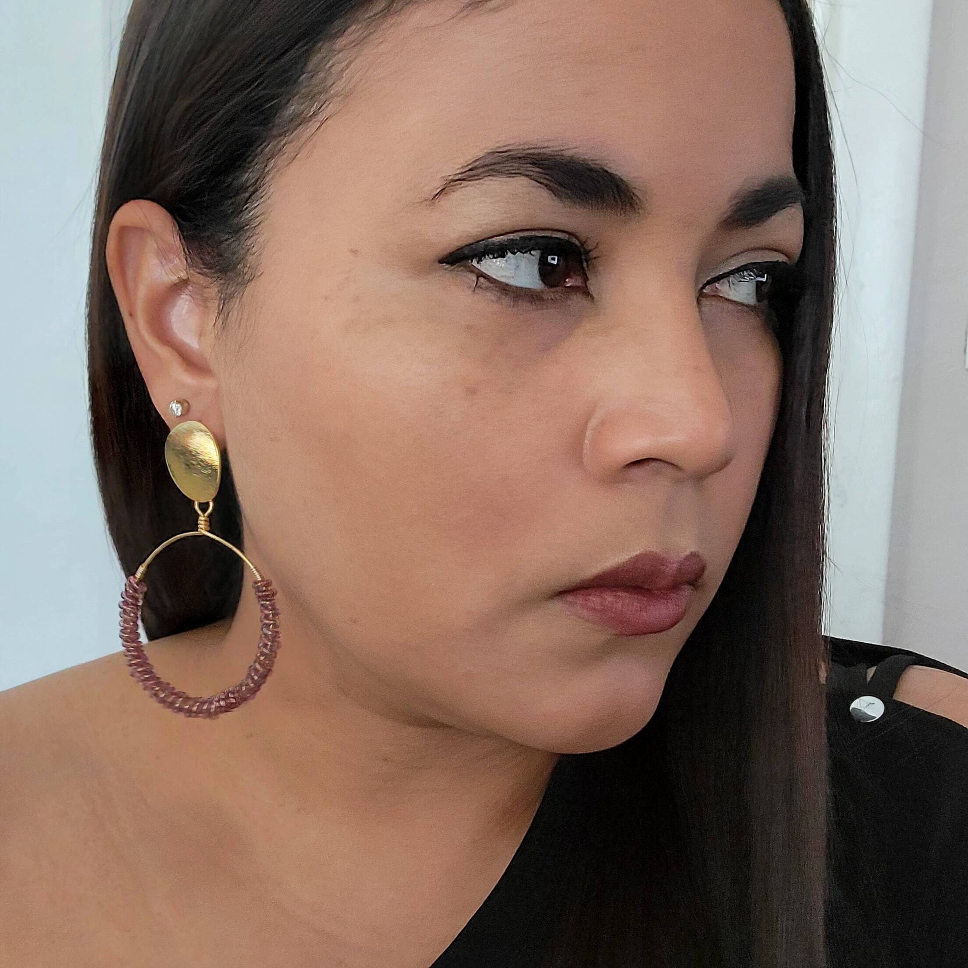 Colorful Beaded hoops, Large hoop earrings, gold filled hoops, statement earrings, seed bead hoops, colorful earrings, gift for friend