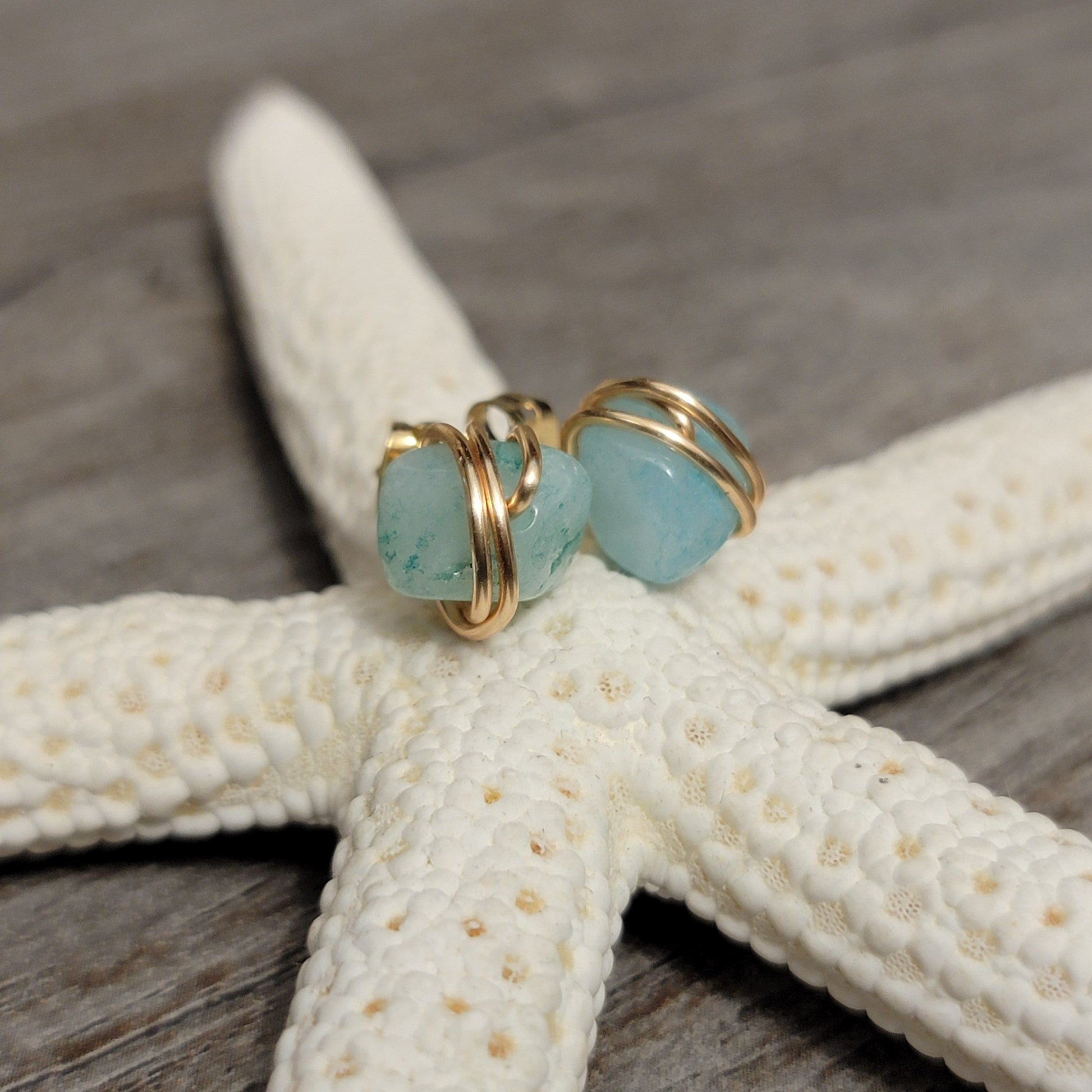 Amazonite Post  Earrings, Crystal stud Earrings, Clear crystal quartz post earrings, Raw crystal earrings, Gemstone earrings,healing earring