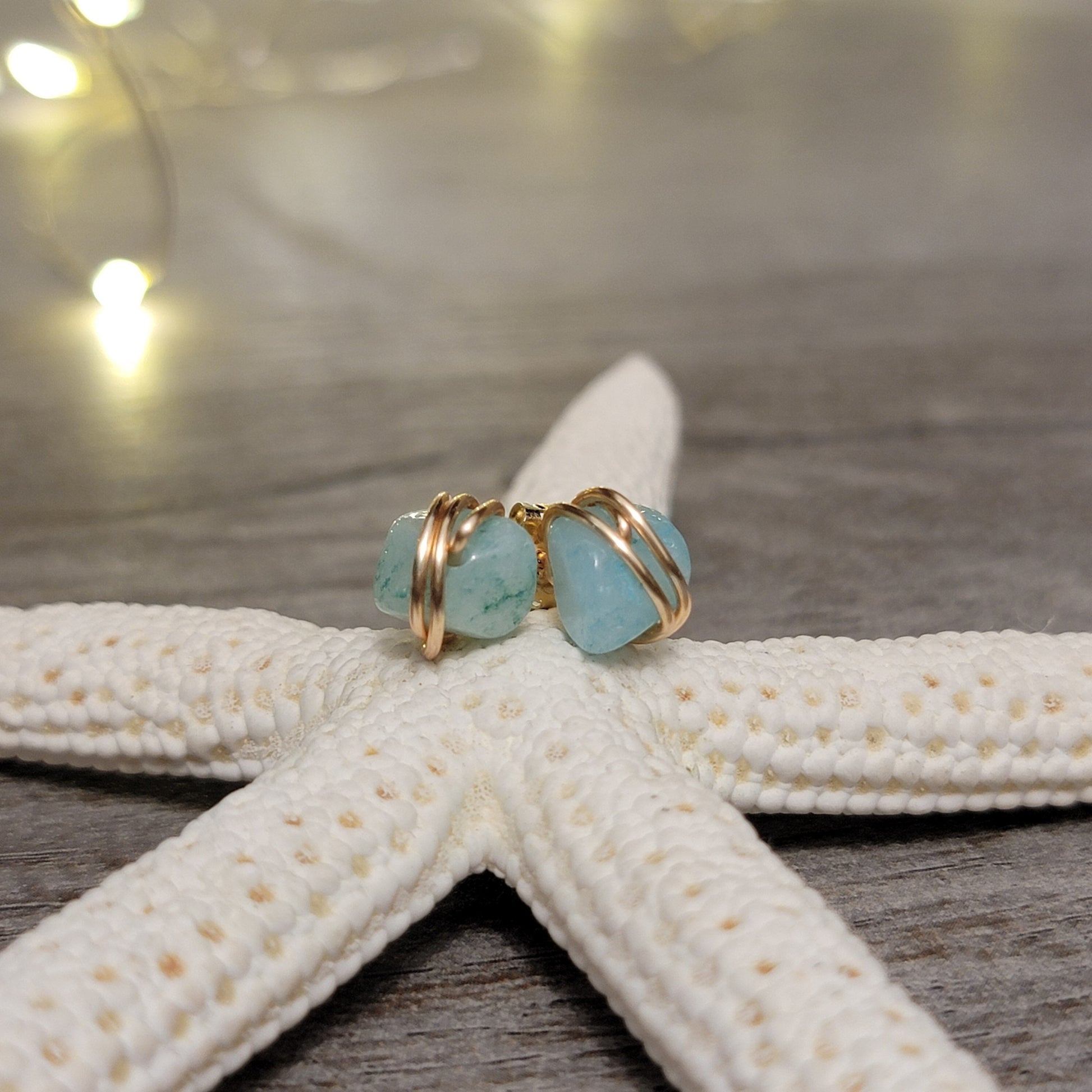 Amazonite Post  Earrings, Crystal stud Earrings, Clear crystal quartz post earrings, Raw crystal earrings, Gemstone earrings,healing earring