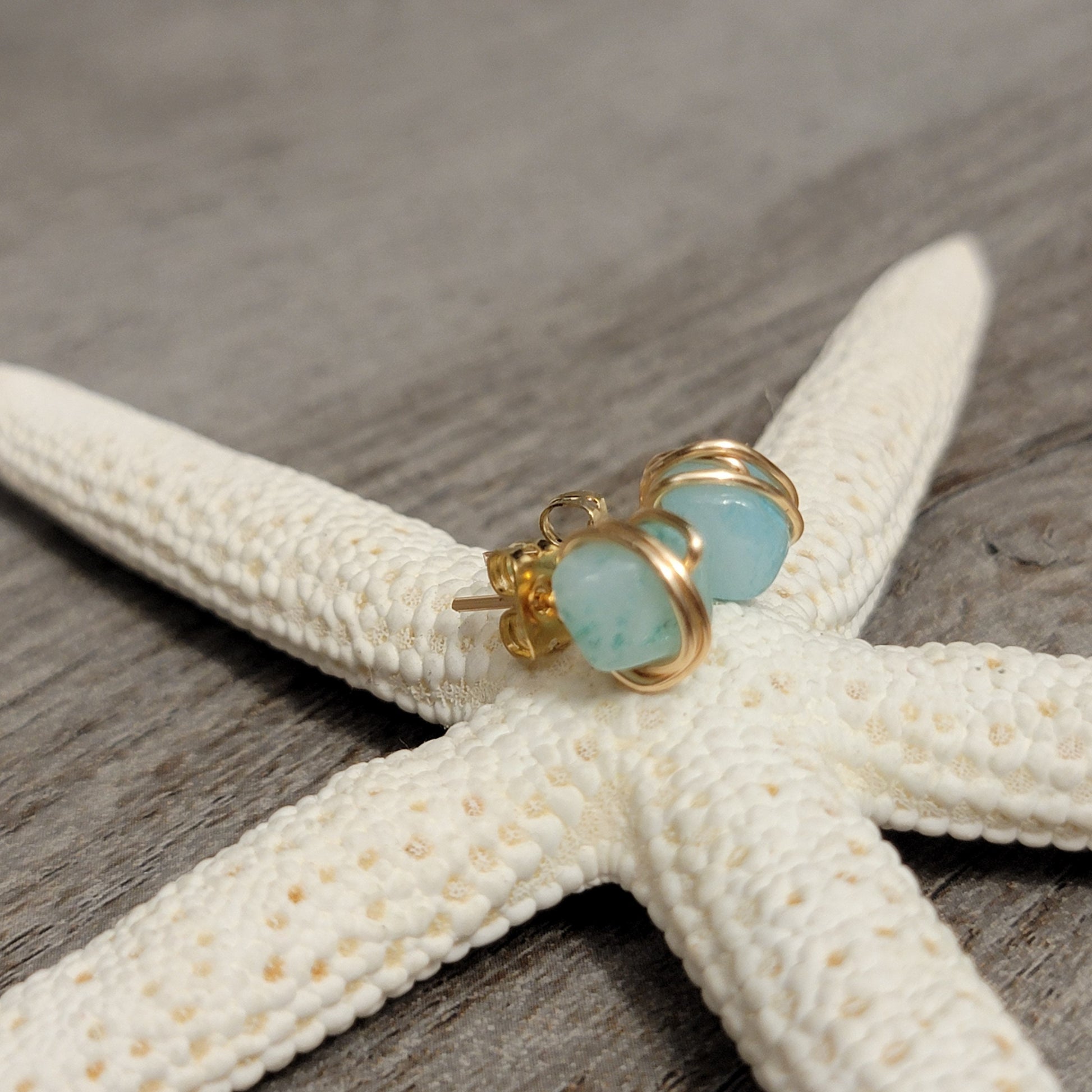 Amazonite Post  Earrings, Crystal stud Earrings, Clear crystal quartz post earrings, Raw crystal earrings, Gemstone earrings,healing earring