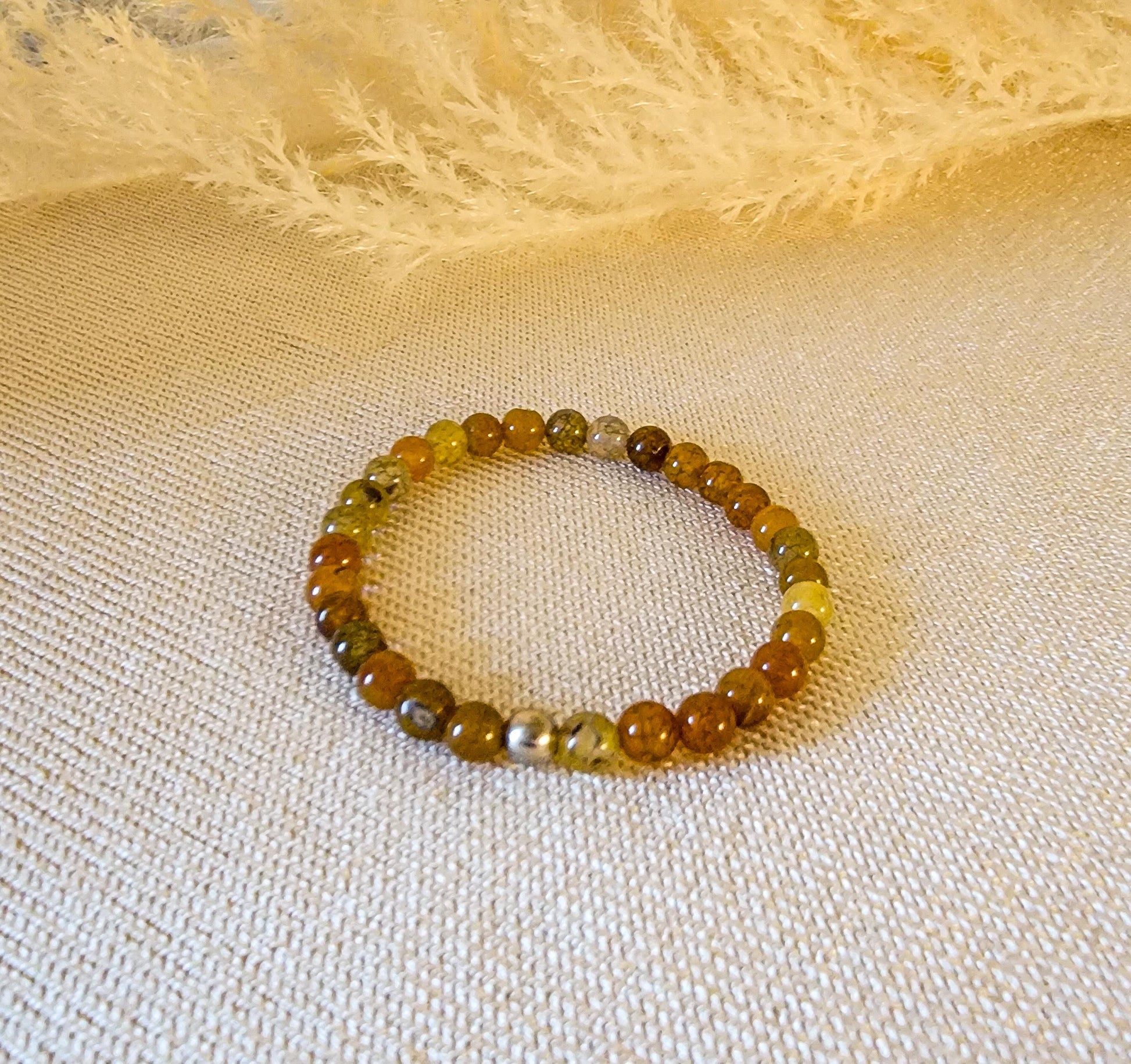 Dainty Bracelet, Leopardskin Jasper Stretch Bracelet, Calming Bracelet, Meditation Bracelet, Earthy gemstone bracelet, Healing Bracelet