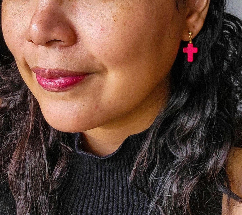 Dainty Cross Earrings, Mini Cross Earrings, Tiny Cross Earrings, Dangle Cross Earrings, christianjewelry, everyday earrings christian gift