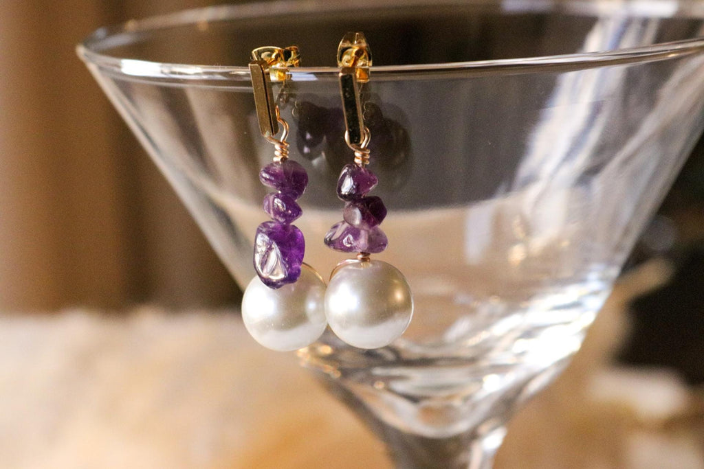 Pearl earring drops, gemstone earrings gifted, Gifteful earrings, bridesmaid pearl drop earrings, mothers days gifted, weddings- giftful