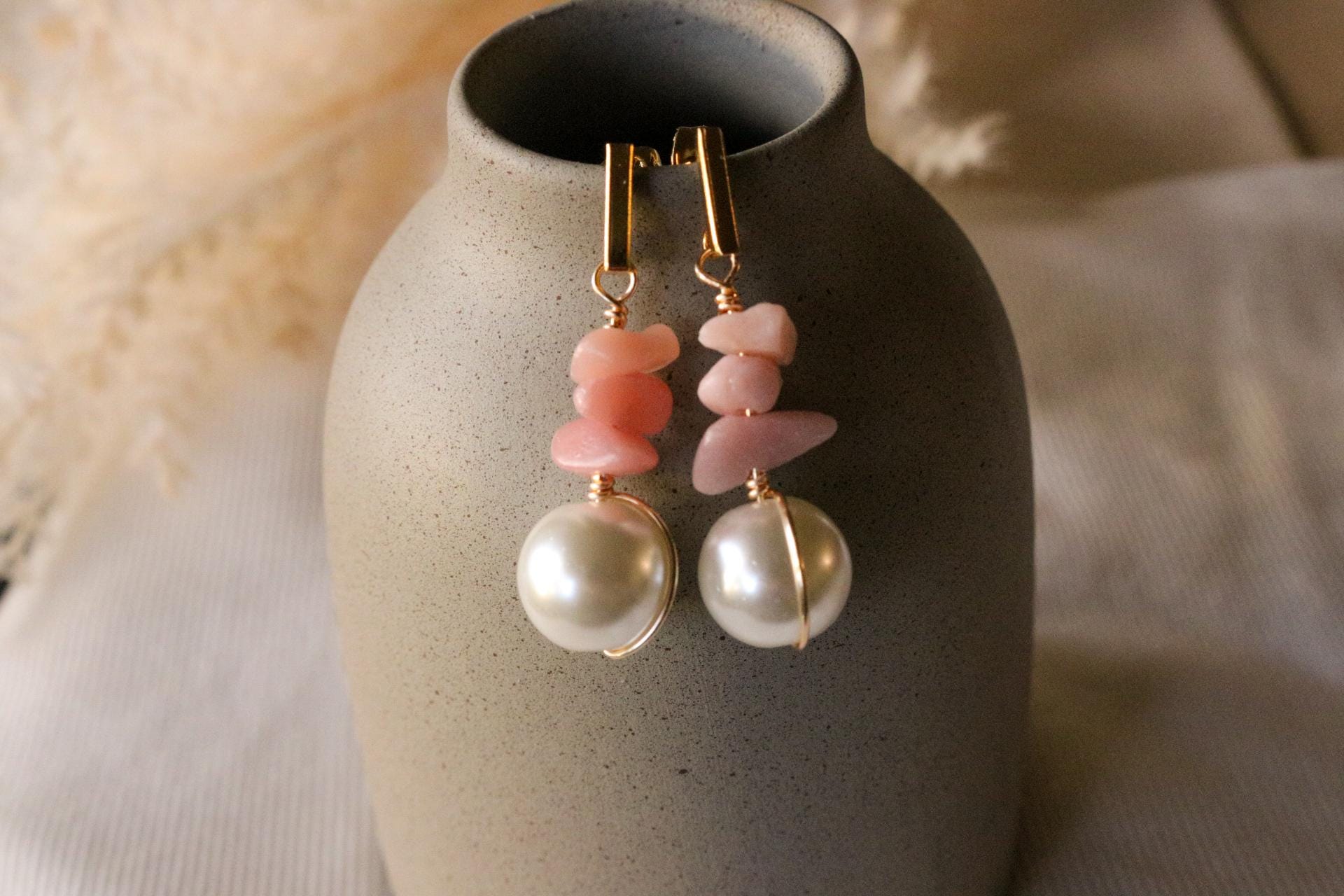 Pearl earring drops, gemstone earrings gifted, Gifteful earrings, bridesmaid pearl drop earrings, mothers days gifted, weddings- giftful