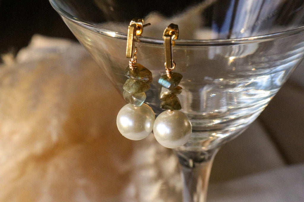 Pearl earring drops, gemstone earrings gifted, Gifteful earrings, bridesmaid pearl drop earrings, mothers days gifted, weddings- giftful