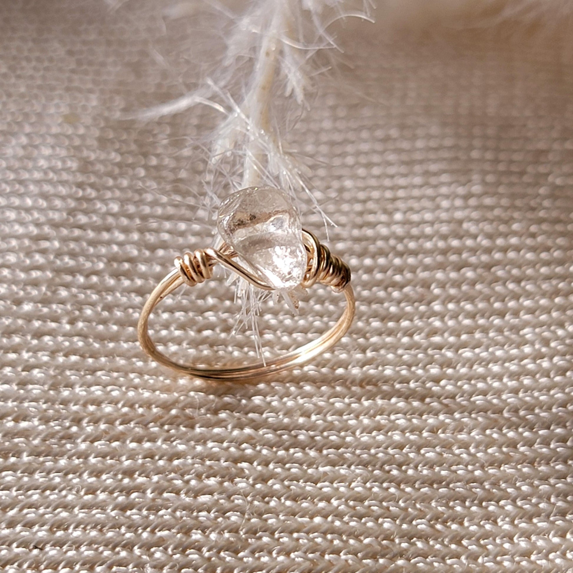 Dainty Crystal Ring, Thin gold ring, Gold stack ring, Birthstone Ring, Wire Wrap Ring, Midi ring, statemente ring, Custom gifted For Her