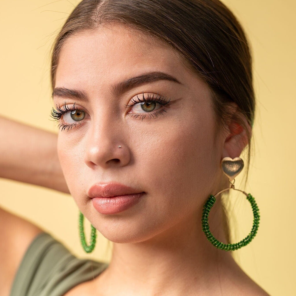 Beaded hoop earrings