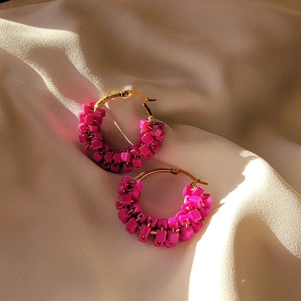 Hoop dainty earring, Gold thick hoop earrings, Chunky hoop earrings, Gold minimalistic earrings, Giftful daughter, Wife gifte,Giftful sister