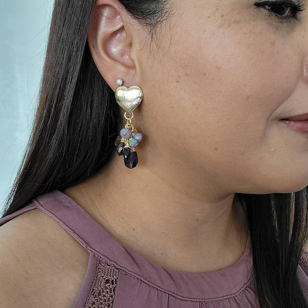 Dainty earrings, Crystal-earrings, Dropping earring, Bridal Earrings, Bridesmaid Earrings Teardrop, Gift for- her, Mom-Gifted, Wife's gift