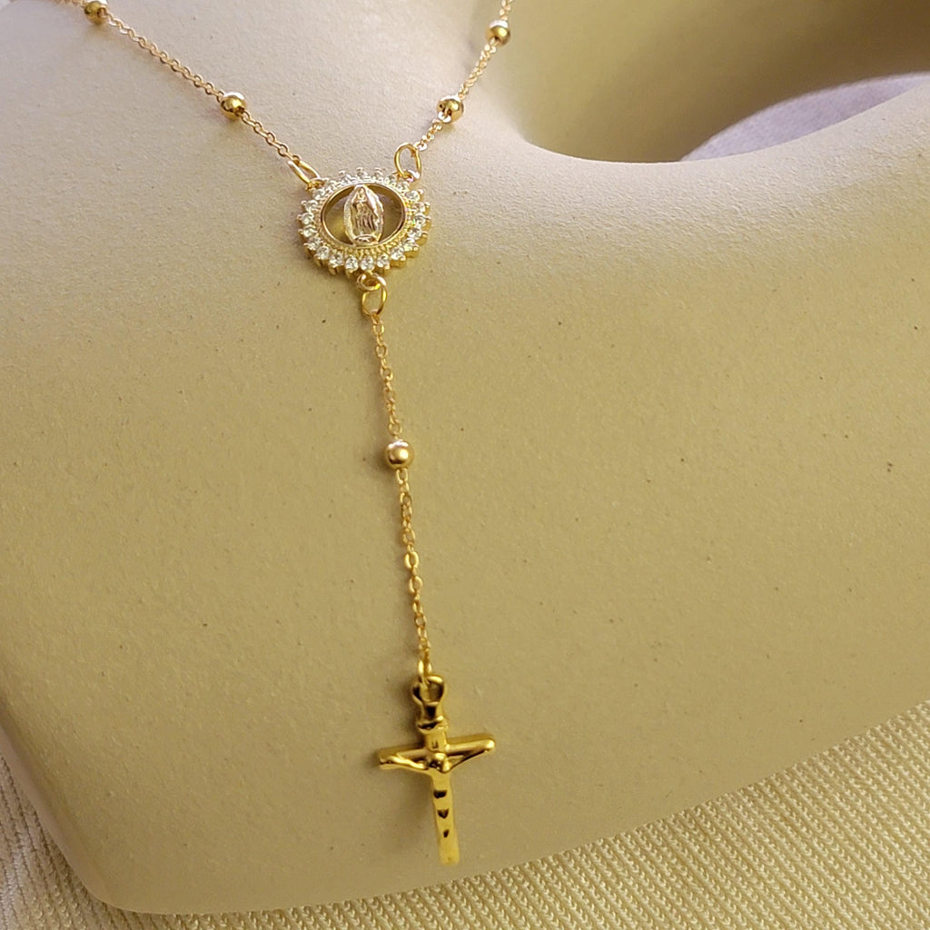 Rosary Necklace, Necklace Layering, Lariat necklace, Dainty Minimalist necklace, Gold filled rosary, confirmation gifted, gifted grandmas