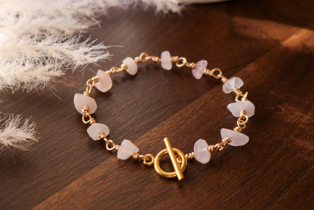 Rose quartz bracelet, Bracelet minimalistic, Dainty bracelet, Love stone bracelet, Calming bracelet, Christmas  gifte, Women's bracelete