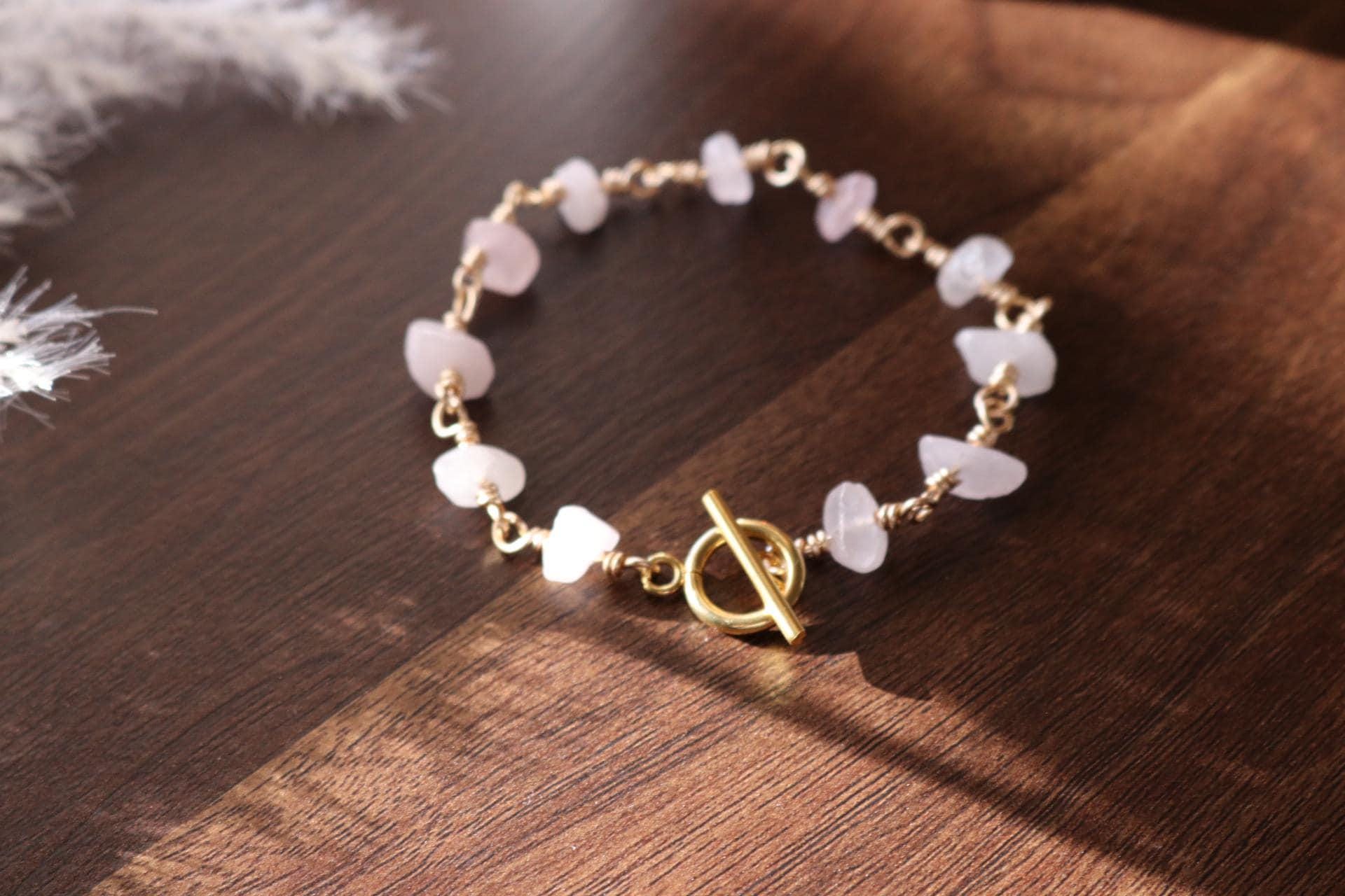 Rose quartz bracelet, Bracelet minimalistic, Dainty bracelet, Love stone bracelet, Calming bracelet, Christmas  gifte, Women's bracelete