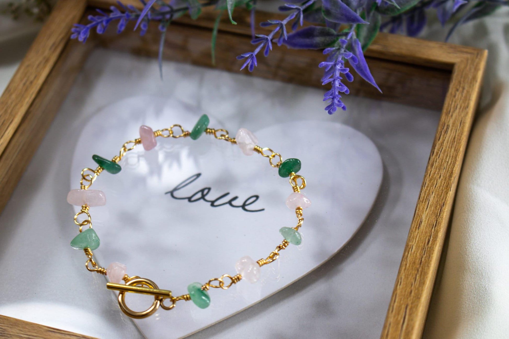 Dainty Rose Quartz Green Aventurine Bracelet, Bracelet Minimaliste, Quartz Rose Bracelet, Healing Bracelet, Fertility Bracelet,Gift For- Her
