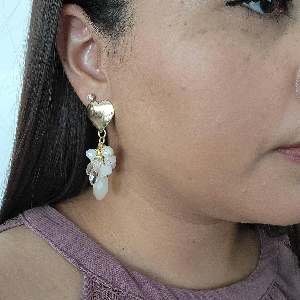 Dainty earrings, Crystal-earrings, Dropping earring, Bridal Earrings, Bridesmaid Earrings Teardrop, Gift for- her, Mom-Gifted, Wife's gift