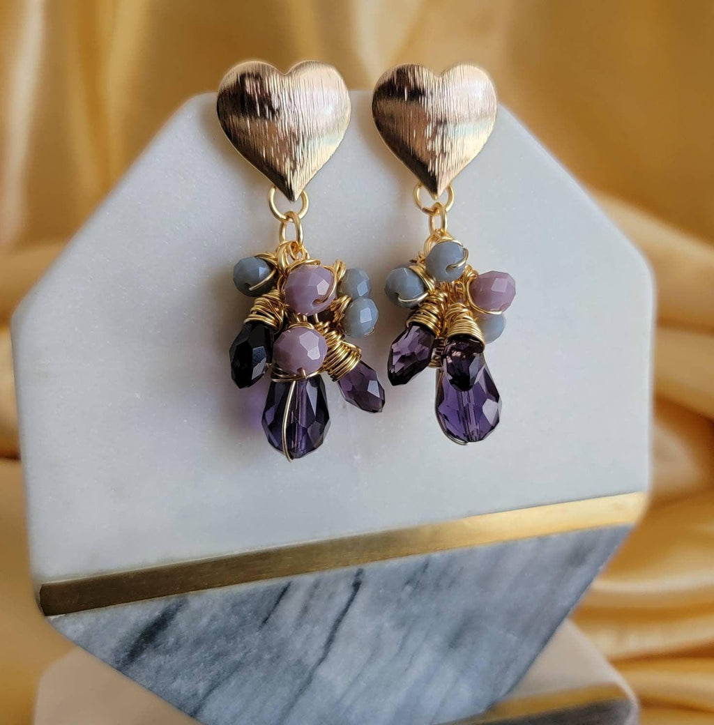 Dainty earrings, Crystal-earrings, Dropping earring, Bridal Earrings, Bridesmaid Earrings Teardrop, Gift for- her, Mom-Gifted, Wife's gift