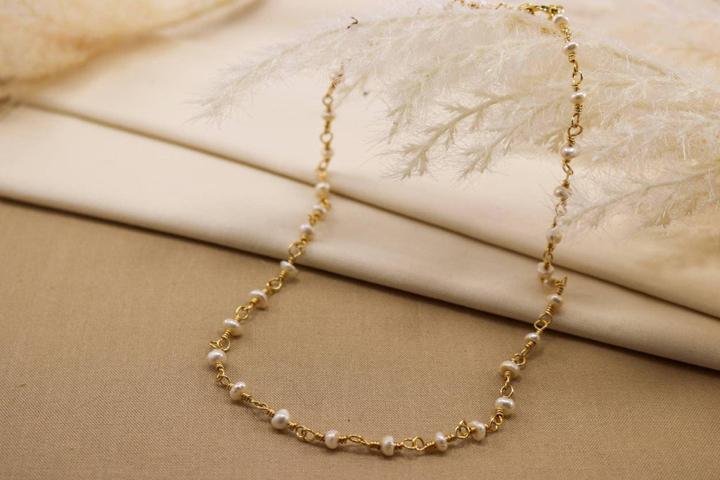 Dainty Real Fresh Water Pearl Necklace Choker, Tiny Pearl Necklace, Minimalist Pearl Necklace, Mothers Pearl Necklace, Bridesmaide Gift