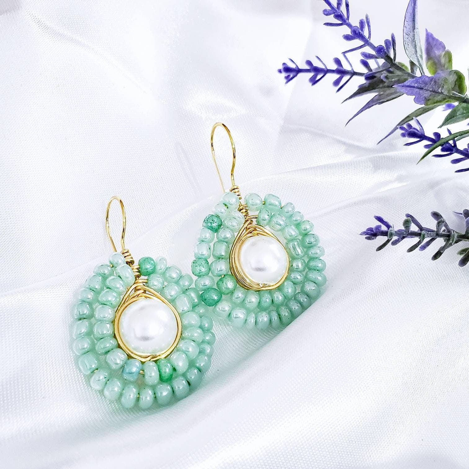 Pearl Drop Earrings, Dainty Large pearl drop earrings, Pearl earrings wedding bridesmaid, maid-of-honor gift, wedding pearls earrings