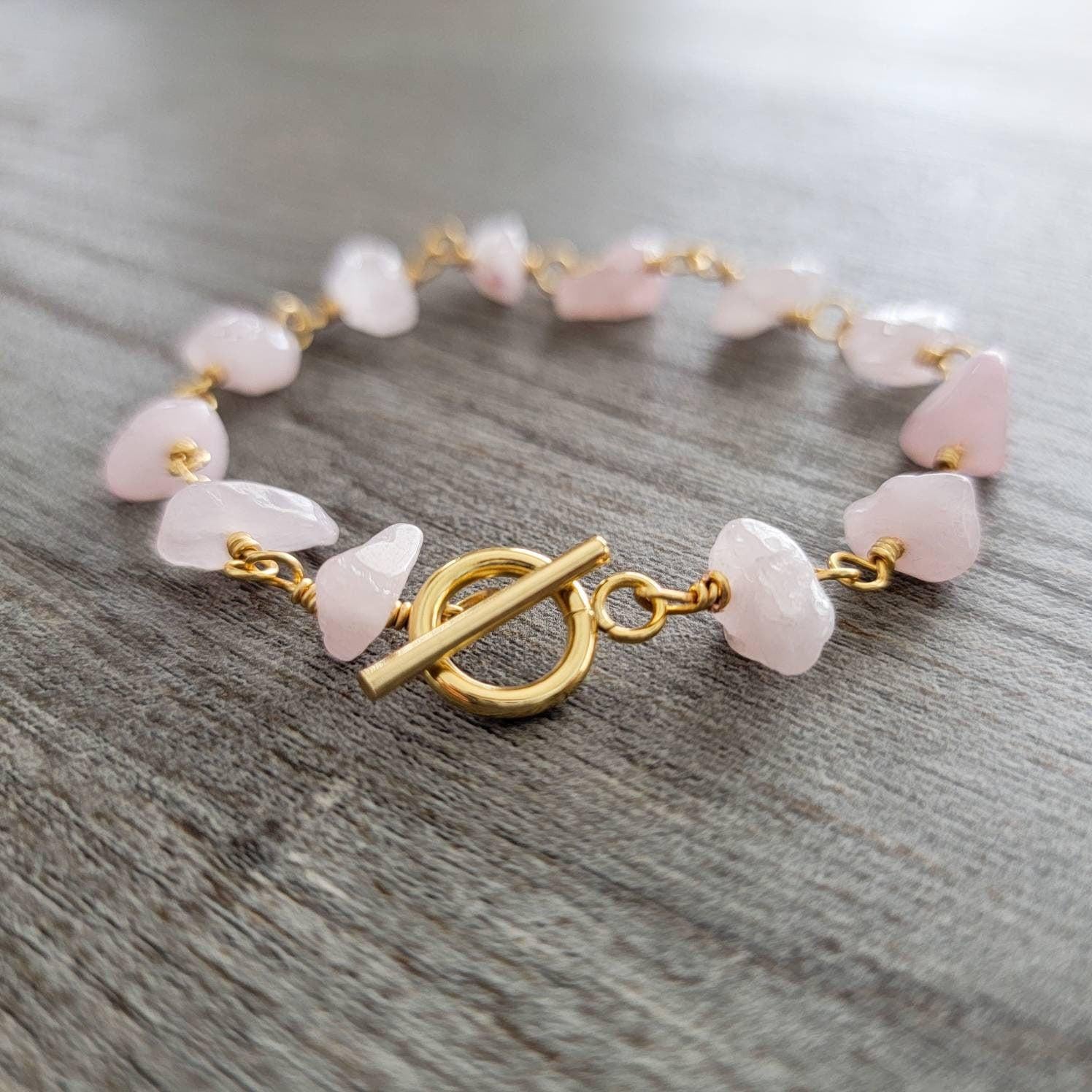 Rose quartz bracelet, Bracelet minimalistic, Dainty bracelet, Love stone bracelet, Calming bracelet, Christmas  gifte, Women's bracelete