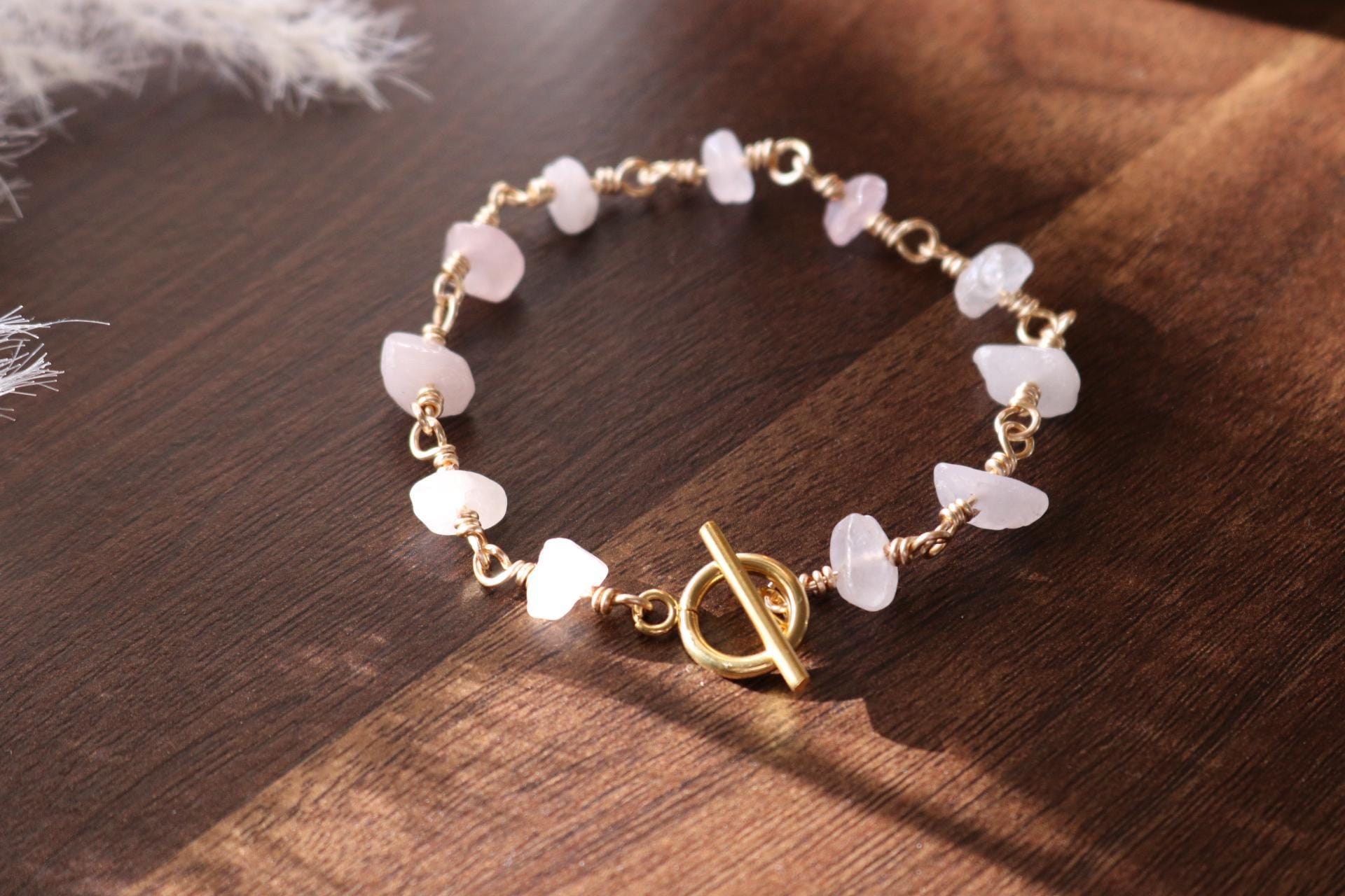 Rose quartz bracelet, Bracelet minimalistic, Dainty bracelet, Love stone bracelet, Calming bracelet, Christmas  gifte, Women's bracelete