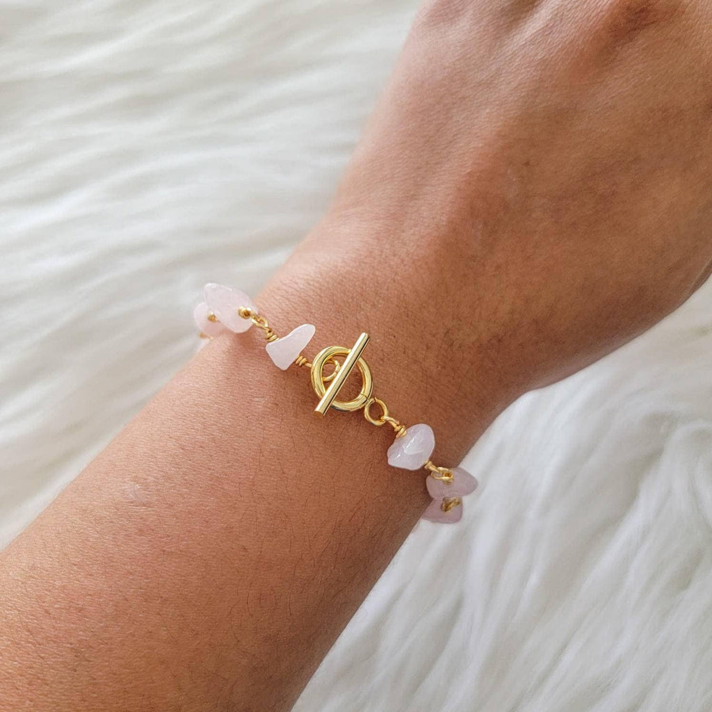 Rose quartz bracelet, Bracelet minimalistic, Dainty bracelet, Love stone bracelet, Calming bracelet, Christmas  gifte, Women's bracelete