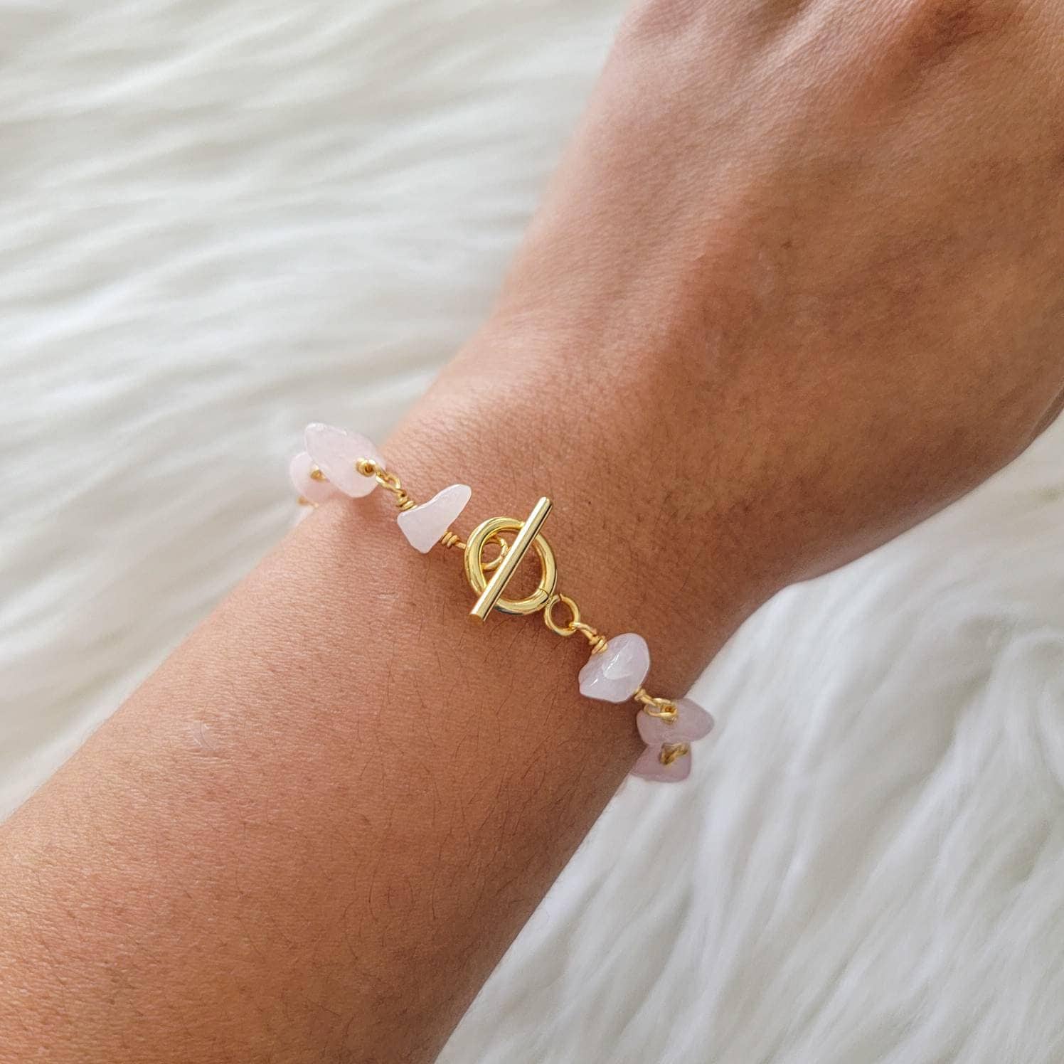 Rose quartz bracelet, Bracelet minimalistic, Dainty bracelet, Love stone bracelet, Calming bracelet, Christmas  gifte, Women's bracelete