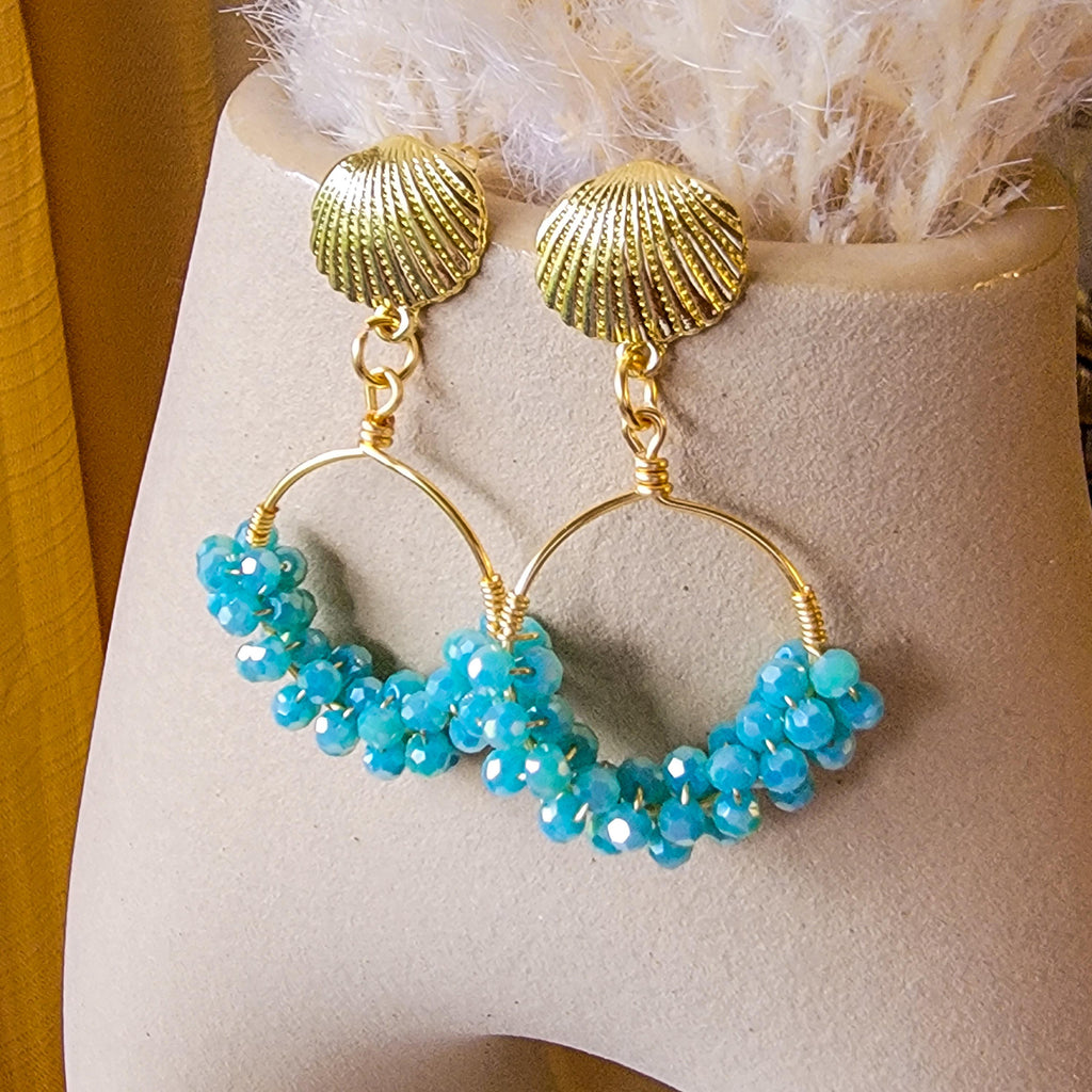 Dainty Thick Earring Hoops, Crystal Hoop Earrings, Gold hoop earrings, Chunky Hoop Earring, Wife Christmas Giftful, Gifting Gifted Mom