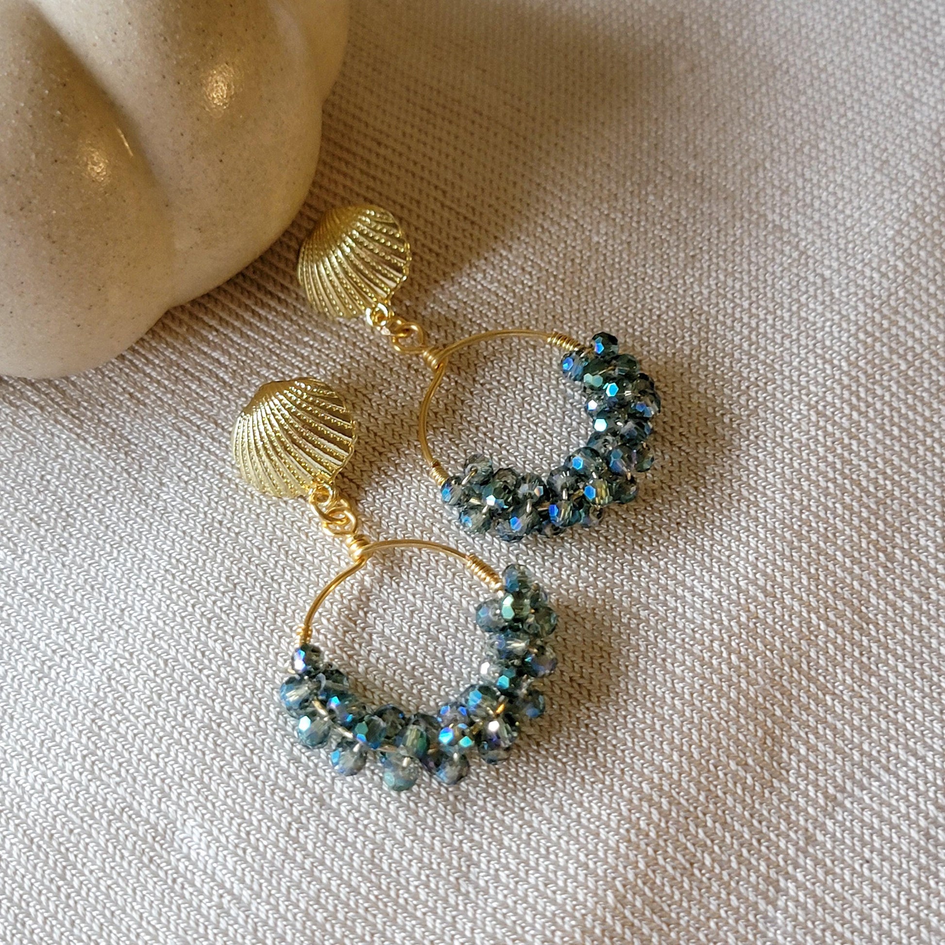 Dainty Thick Earring Hoops, Crystal Hoop Earrings, Gold hoop earrings, Chunky Hoop Earring, Wife Christmas Giftful, Gifting Gifted Mom