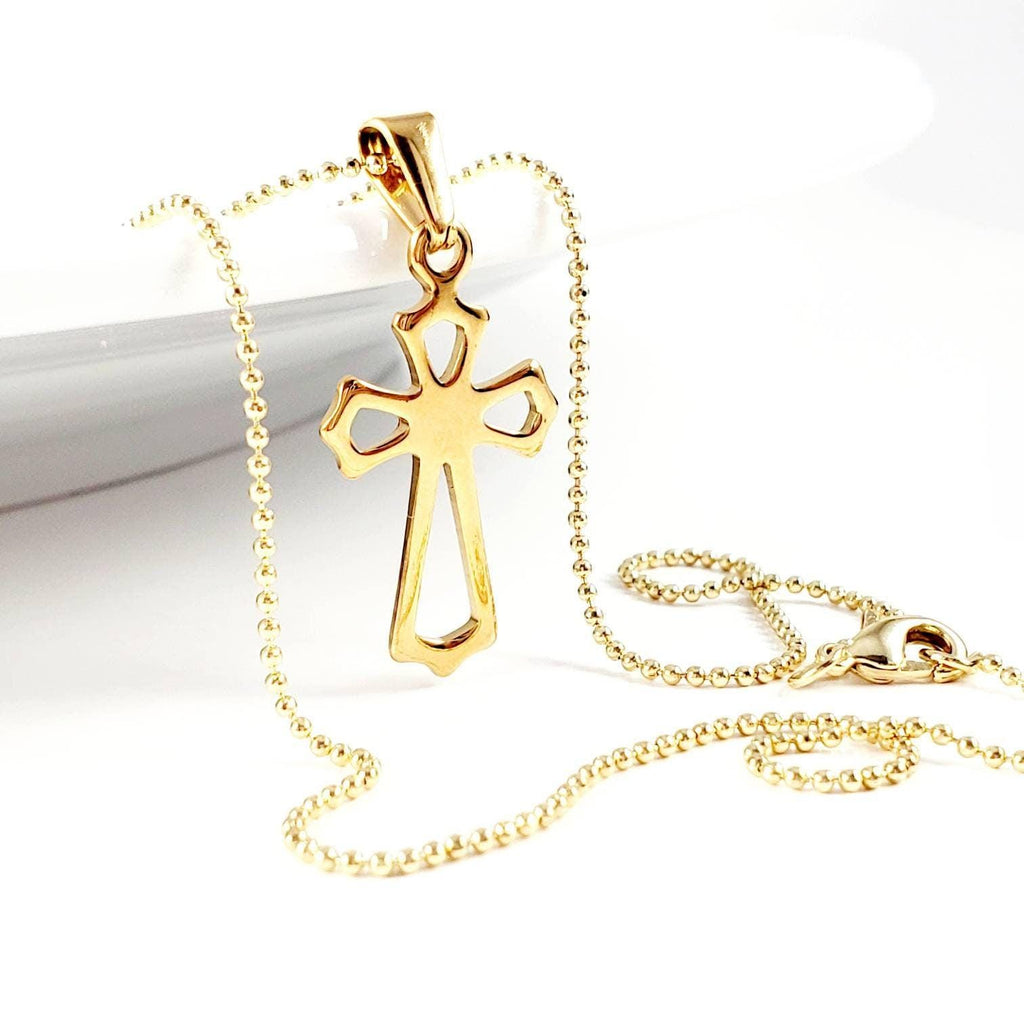 Dainty Cross necklaces, Thin gold necklace, Necklace minimalistic, Chain necklace, Baptism Gift,Cross Jewelry, Communion Cross Necklaces Her