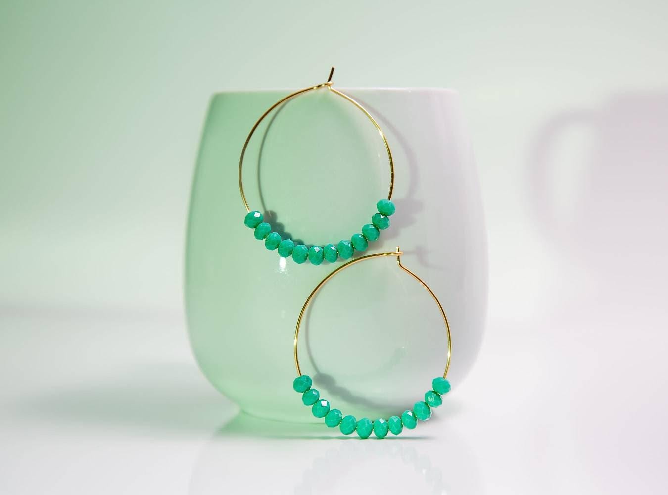 Dainty Earring, Thin Gold filled hoop earrings, Gold Hoops Earrings Thin, Large Earring Hoops, Crystal Earrings Hoops, Minimalist Earrings