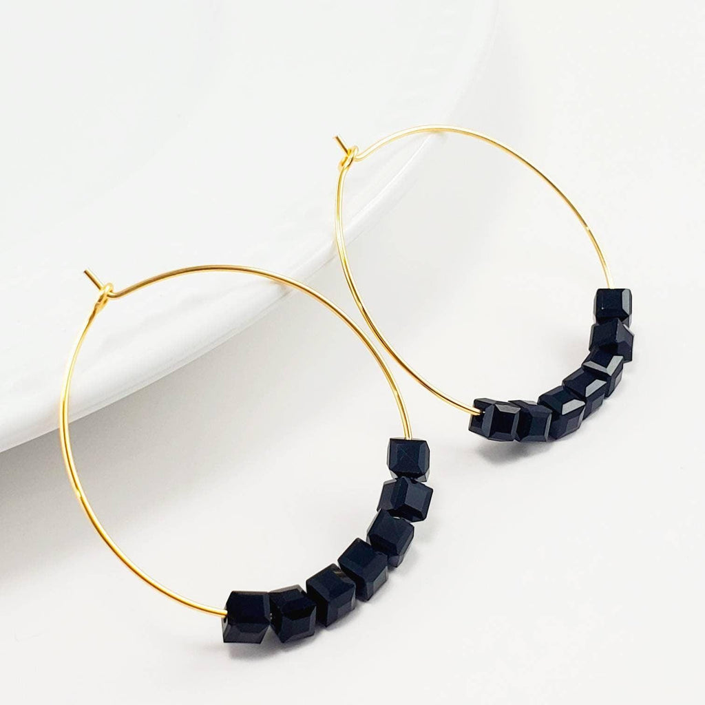 Black hoop earrings, Dainty hoop earrings, big hoop earrings, Thin Gold Classic Hoop Earrings, Minimalistic hoop earring, Earring hoop thin