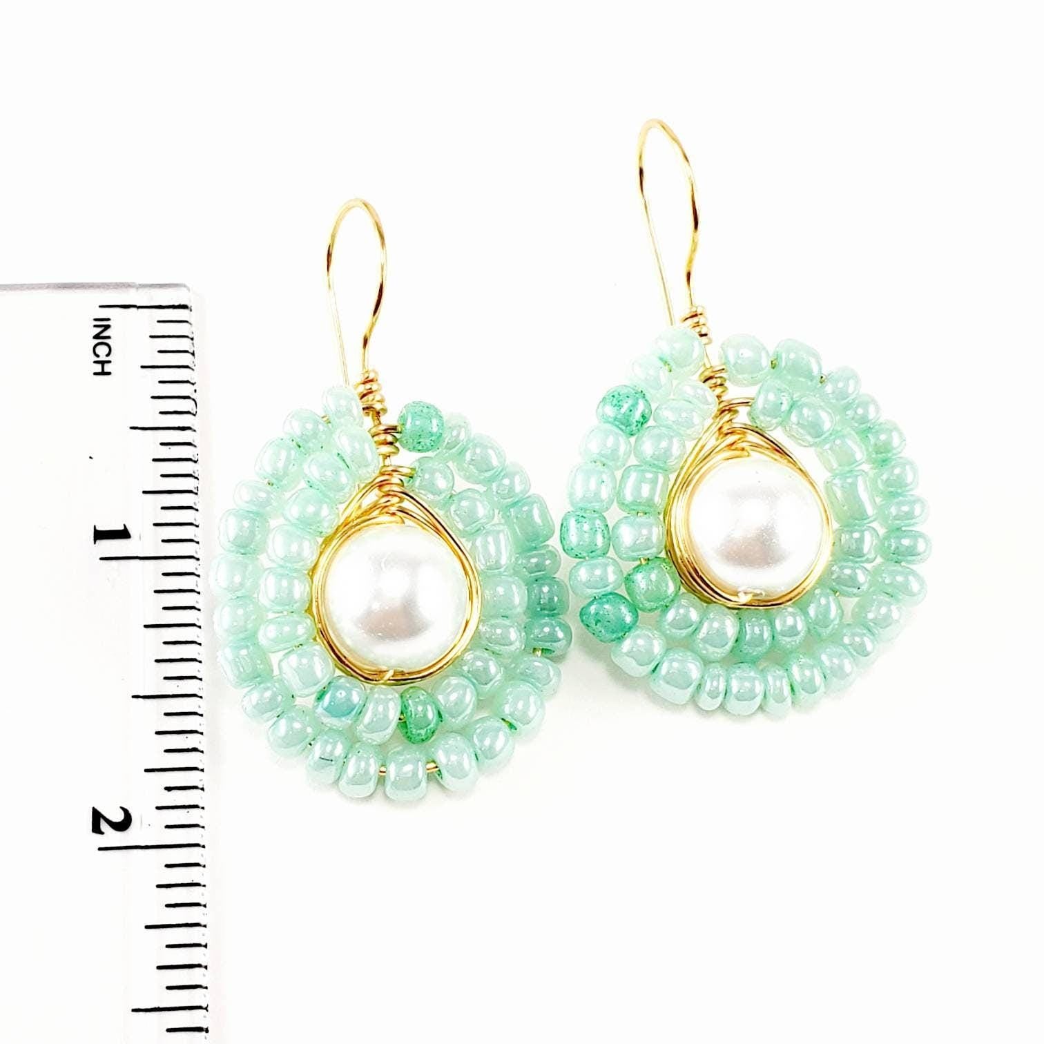 Pearl Drop Earrings, Dainty Large pearl drop earrings, Pearl earrings wedding bridesmaid, maid-of-honor gift, wedding pearls earrings