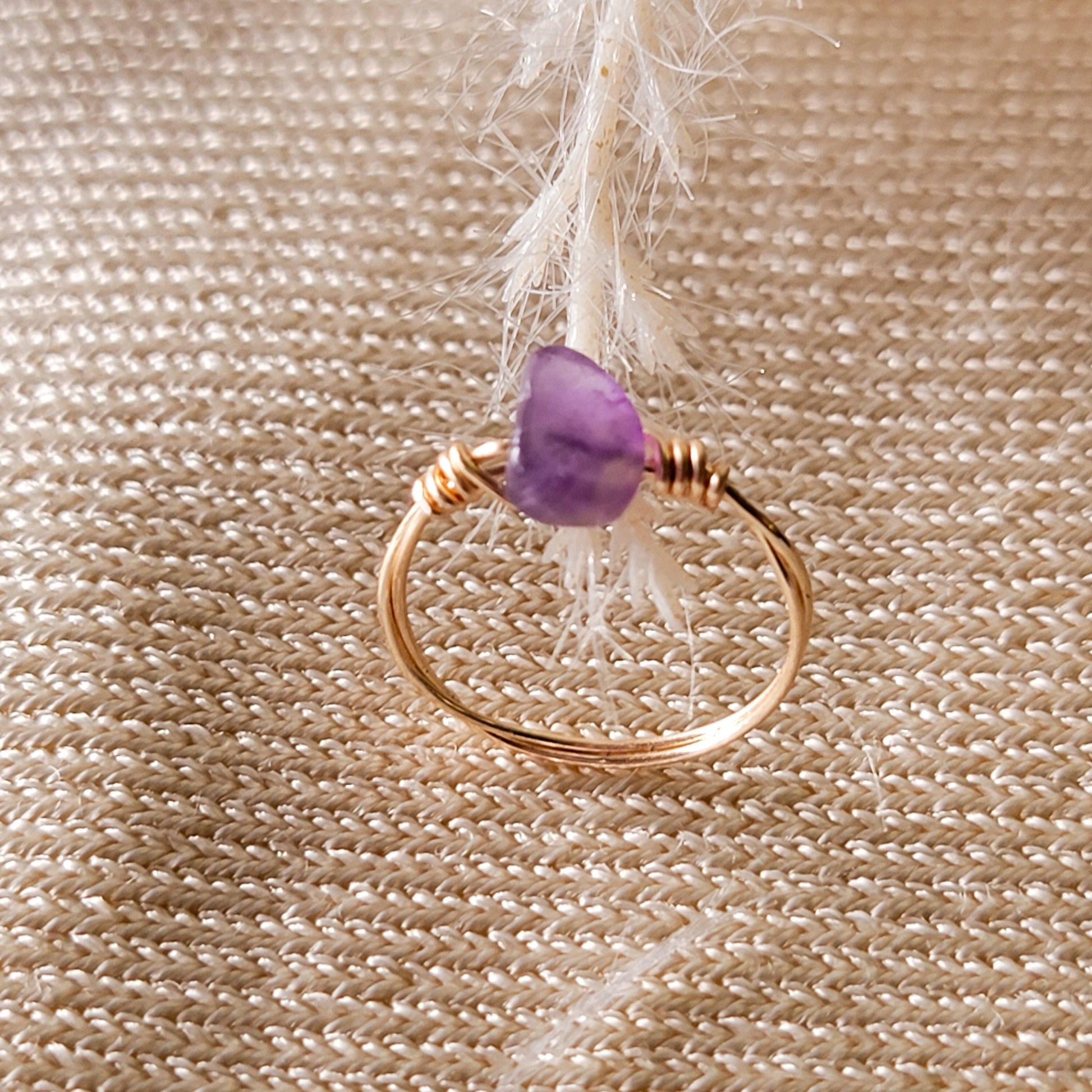Dainty Crystal Ring, Thin gold ring, Gold stack ring, Birthstone Ring, Wire Wrap Ring, Midi ring, statemente ring, Custom gifted For Her