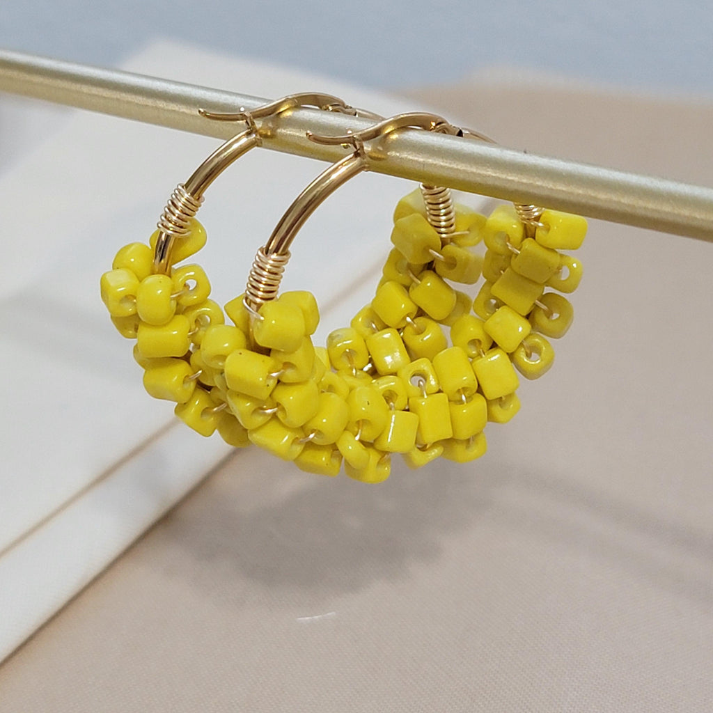 Hoop dainty earring, Gold thick hoop earrings, Chunky hoop earrings, Gold minimalistic earrings, Giftful daughter, Wife gifte,Giftful sister