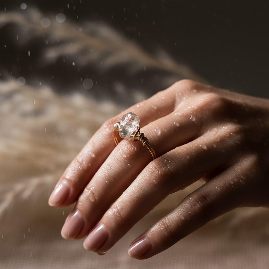 Dainty Crystal Ring, Thin gold ring, Gold stack ring, Birthstone Ring, Wire Wrap Ring, Midi ring, statemente ring, Custom gifted For Her