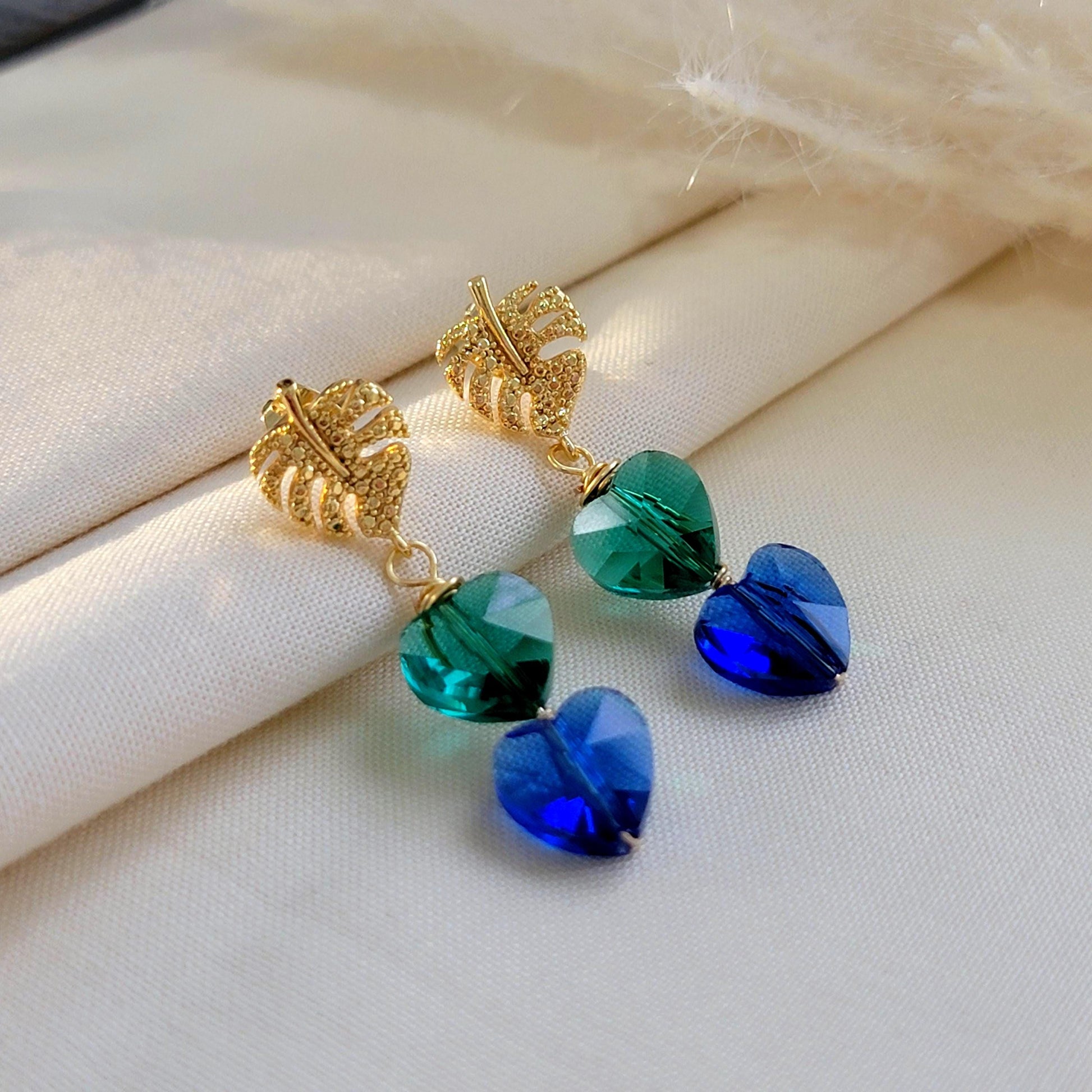 Heart drops earrings, Minimalistic earring, Delicate earrings, Huggie Dainty earrings, Christmas-daughter, For-mom-gifte, Christma gift