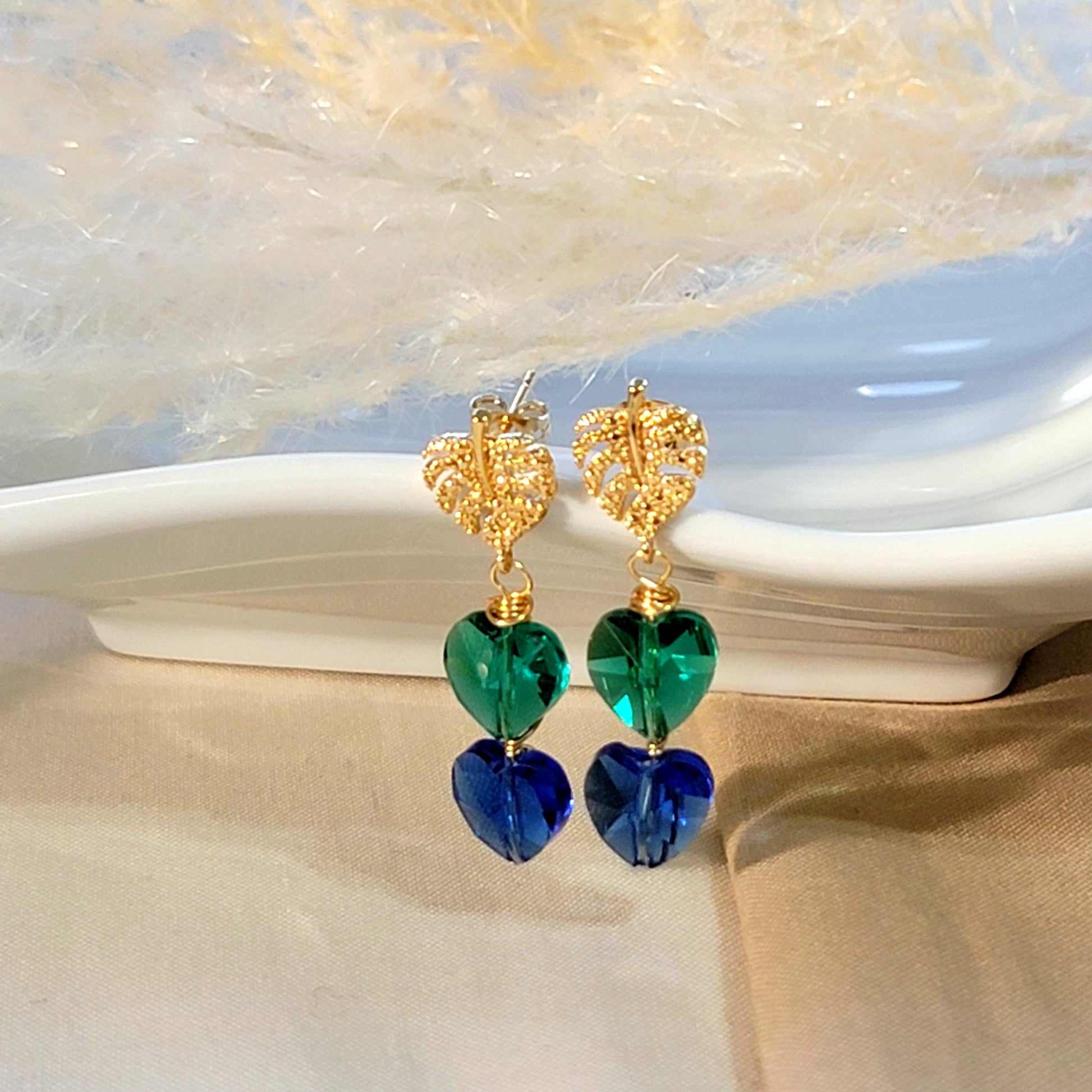 Heart drops earrings, Minimalistic earring, Delicate earrings, Huggie Dainty earrings, Christmas-daughter, For-mom-gifte, Christma gift