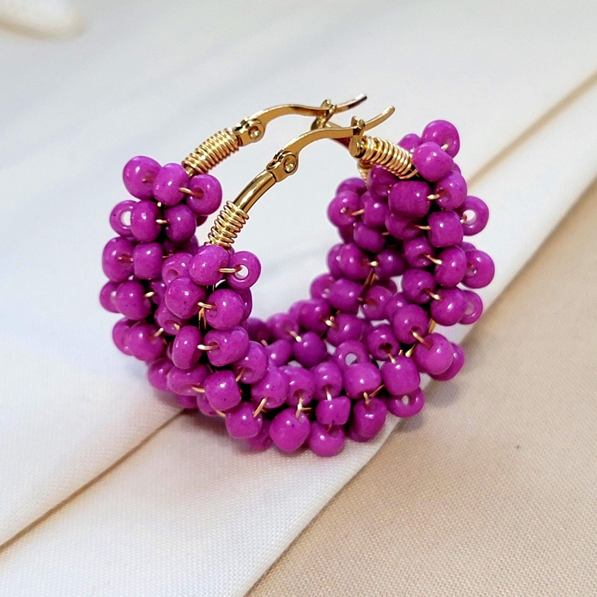 Pink Earring Hoops, Dainty hoop earrings, Thick hoop earrings, Chunky hoop earrings, gold hoop earrings, Christmas  gifte, Mama gifte