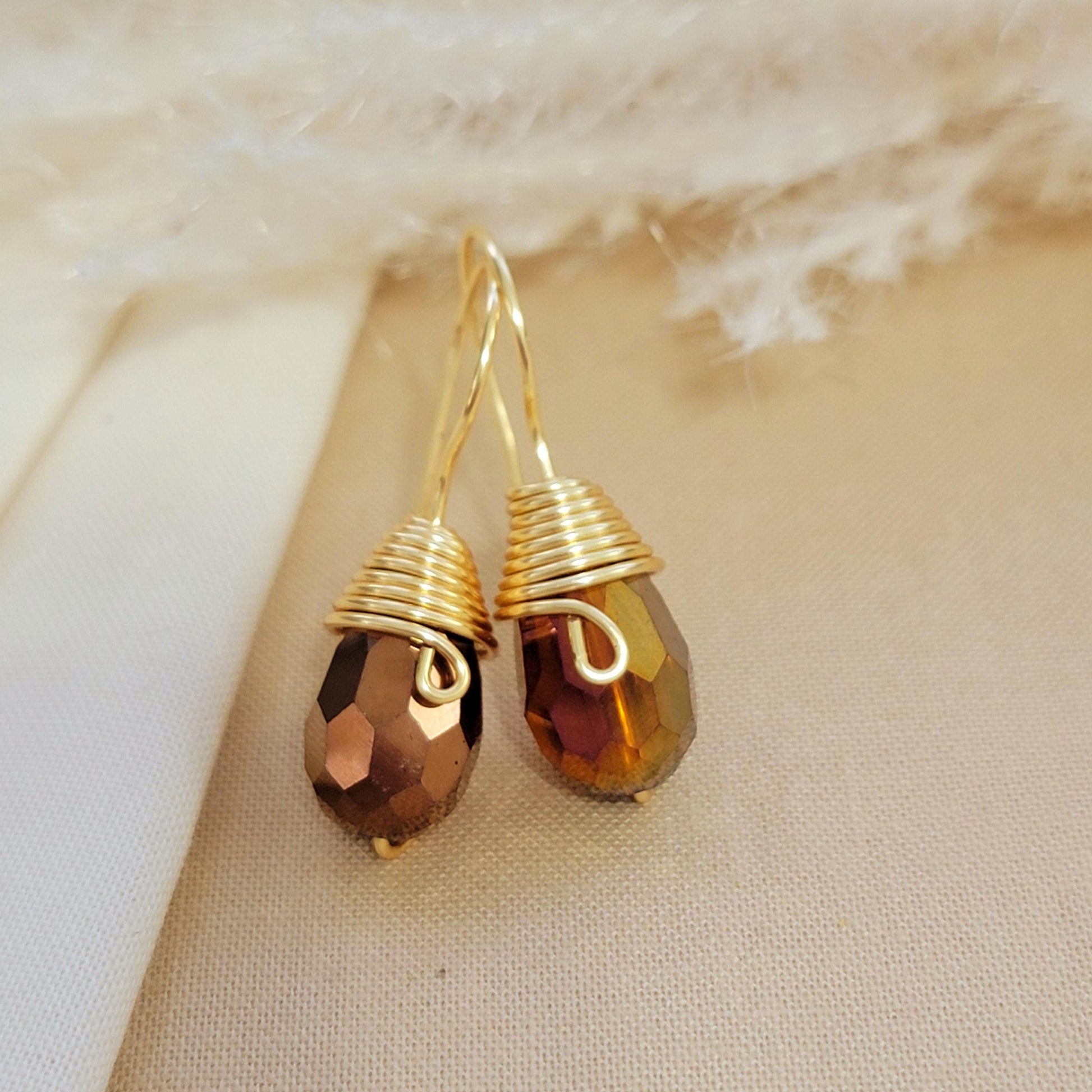 Amber drop Earrings, Gold drop earrings, Dropping earring, Stoned earrings, christma gift, mother-in-laws gift, giftful moms, gifted wife