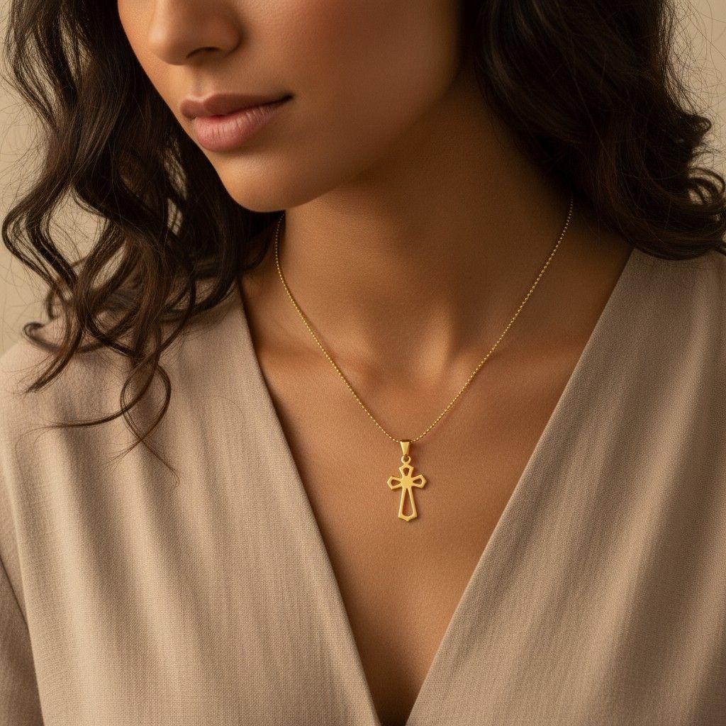 Dainty Cross necklaces, Thin gold necklace, Necklace minimalistic, Chain necklace, Baptism Gift,Cross Jewelry, Communion Cross Necklaces Her