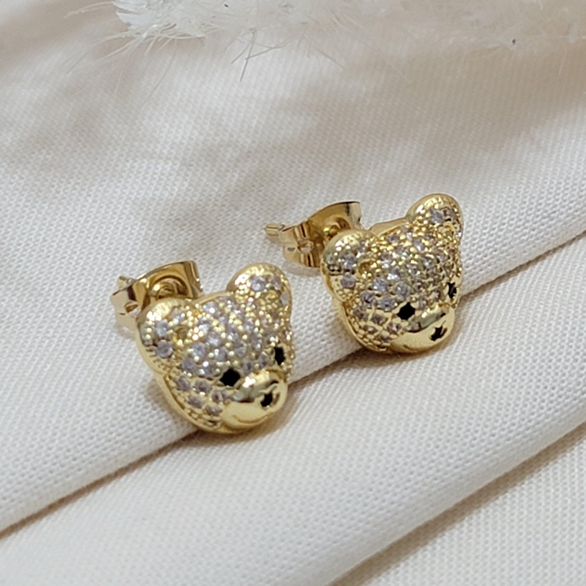 Bear Stud Earrings, Dainty earrings, Minimalists earrings, Tiny gold earrings, Minimalistic Earrings, Gifts for-her, Wife gift, for-women