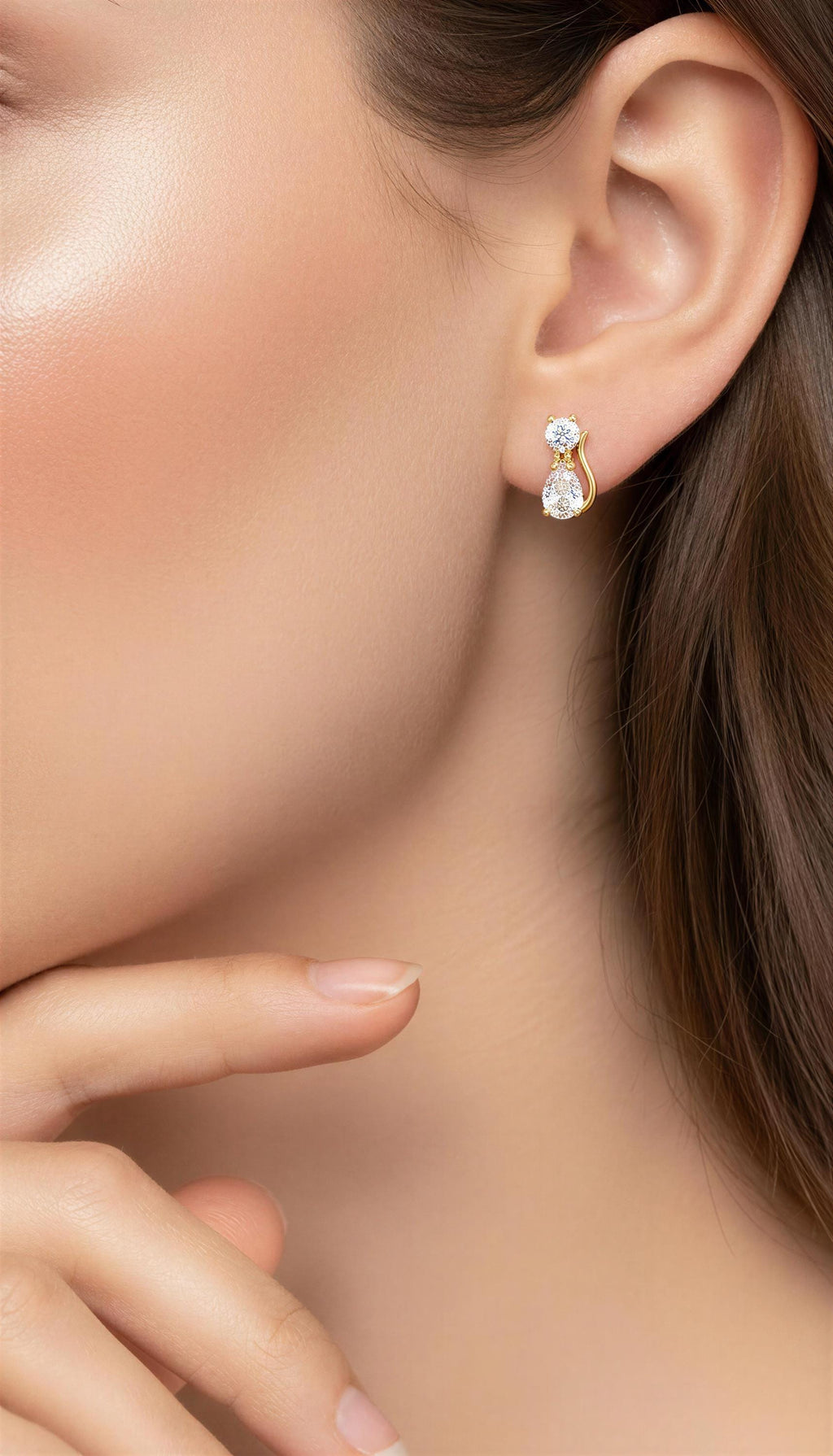 Dainty Cat earrings, Cat-ear, lover gift, Gift for Pet Lovers, Pet Studs, Minimalist Earrings, Motherly gifted, gifts for-her, wife gift