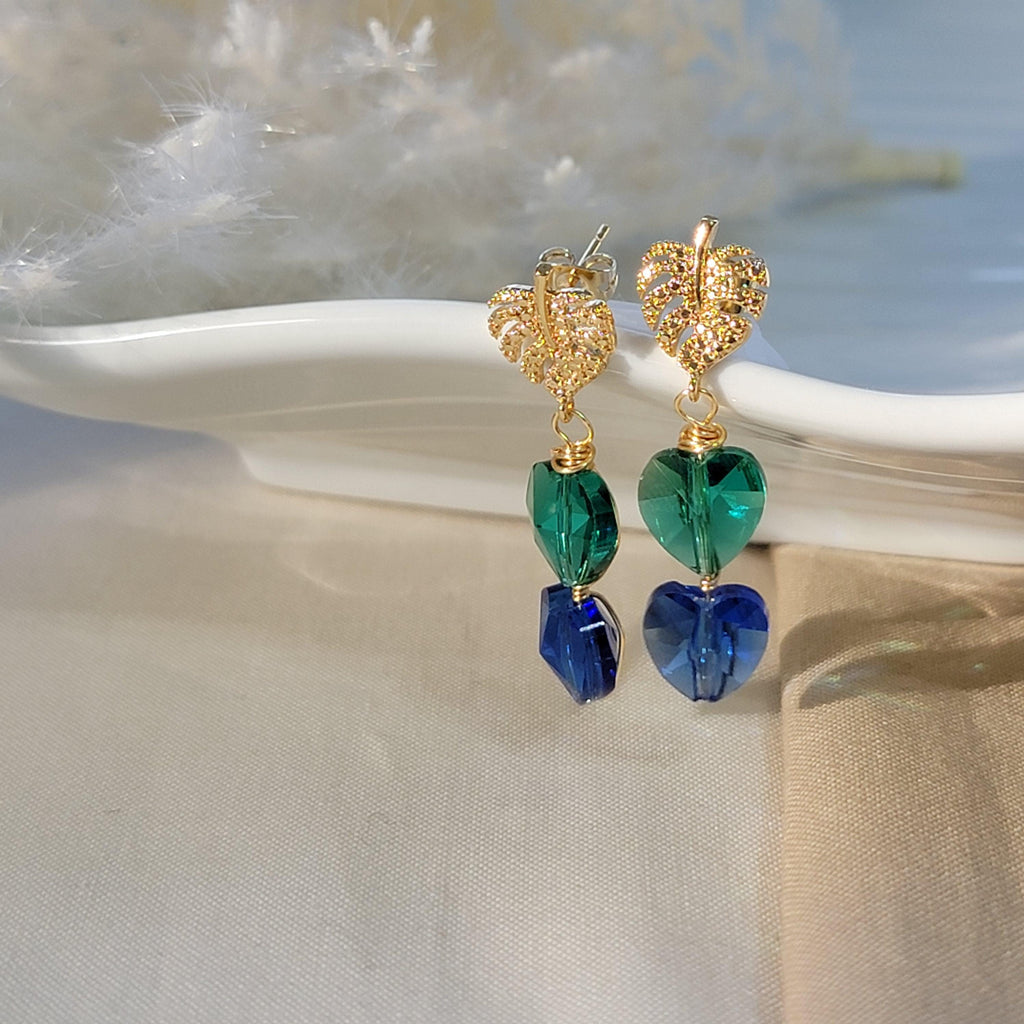Heart drops earrings, Minimalistic earring, Delicate earrings, Huggie Dainty earrings, Christmas-daughter, For-mom-gifte, Christma gift