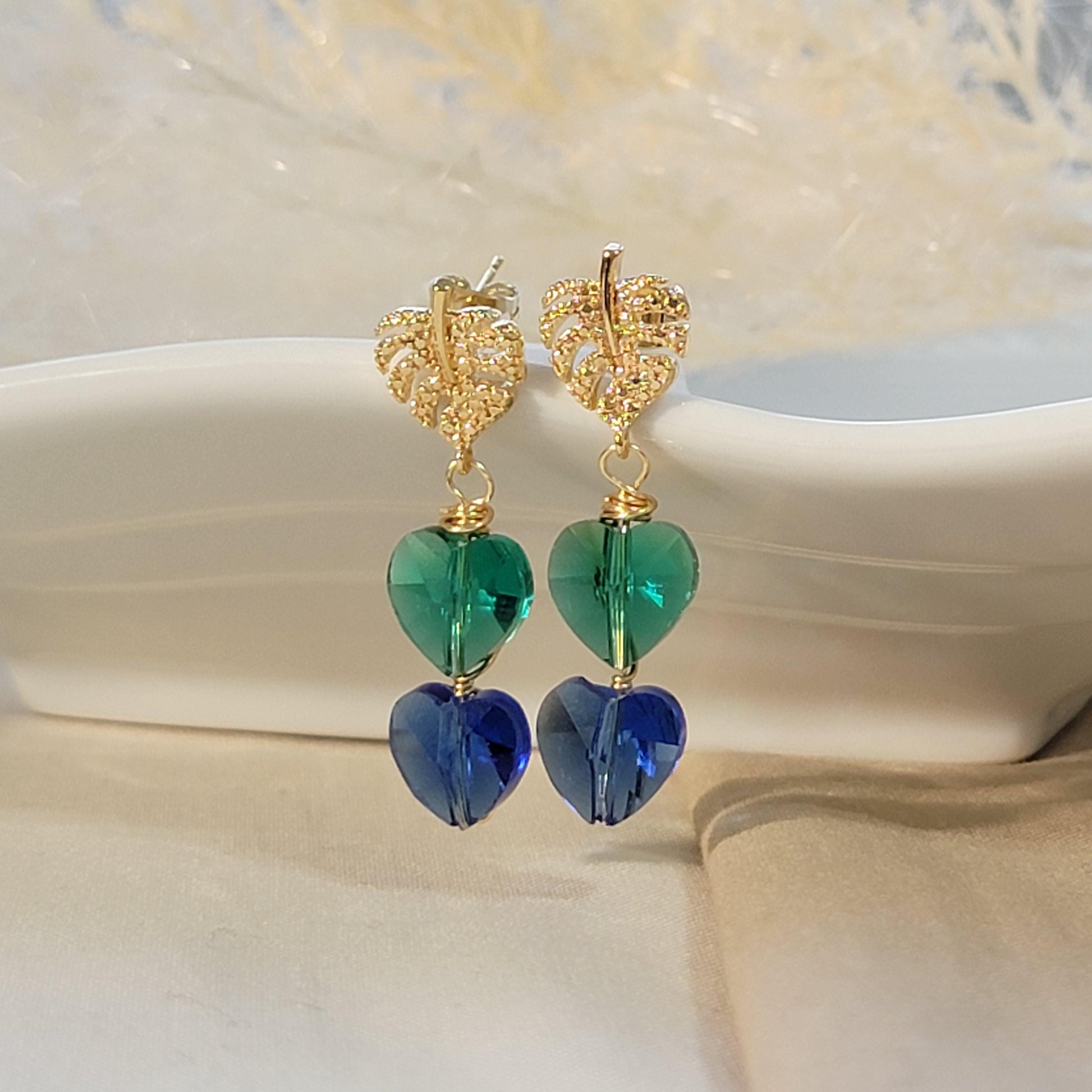 Heart drops earrings, Minimalistic earring, Delicate earrings, Huggie Dainty earrings, Christmas-daughter, For-mom-gifte, Christma gift