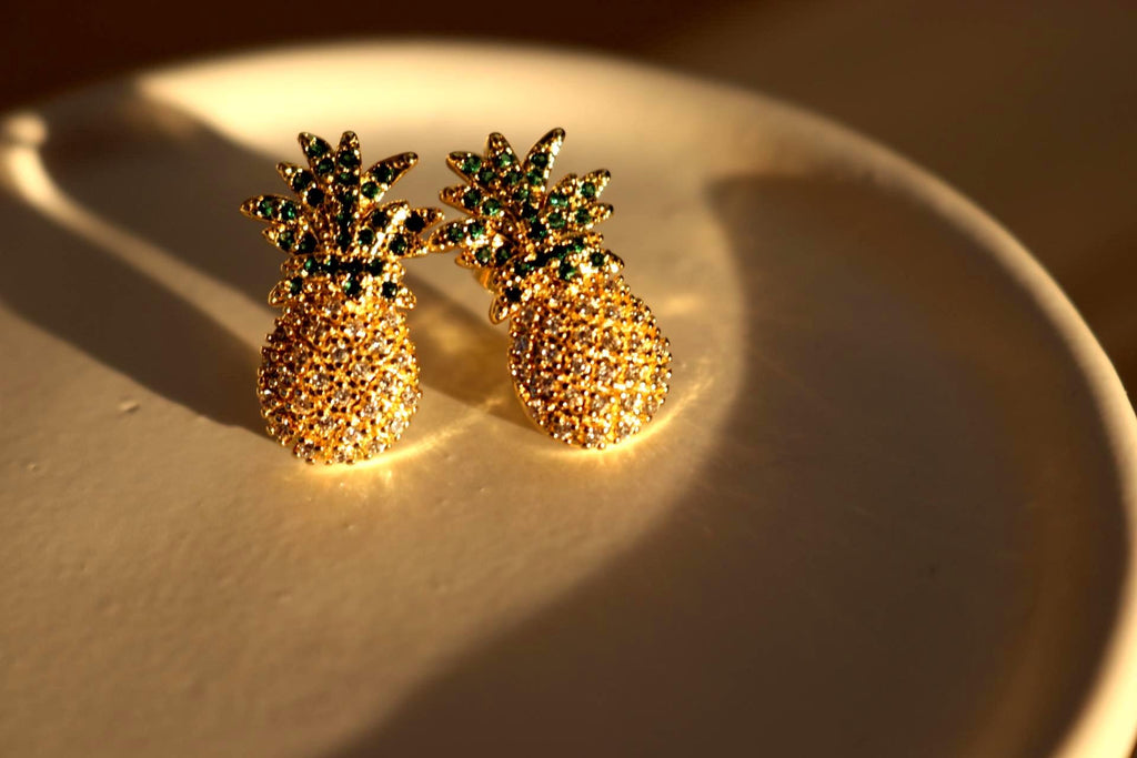 Dainty Pineapple Stud Earrings, Fruits earring, Tiny Earring Stud, Mini tiny minimalist, Small earrings, Gifts for-Her, Wife gift, women