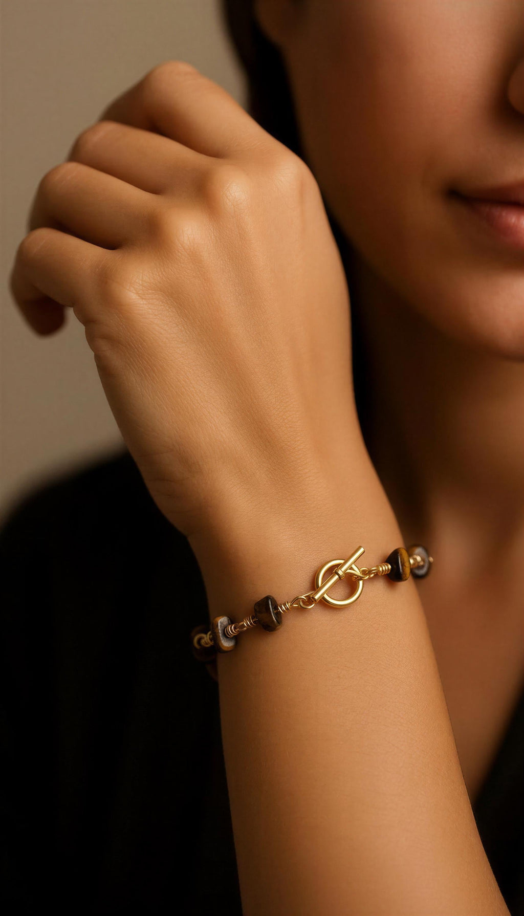 Gold Tiger Eye Bracelet, Dainty Gold Bracelet, Minimalist Bracelet, Delicate bracelet, Nature Bracelet, BestFriend Bracelet, Secret Bracelet