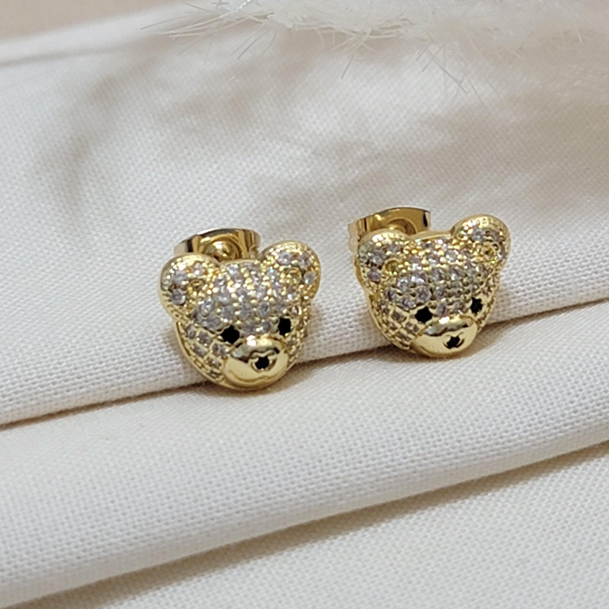 Bear Stud Earrings, Dainty earrings, Minimalists earrings, Tiny gold earrings, Minimalistic Earrings, Gifts for-her, Wife gift, for-women