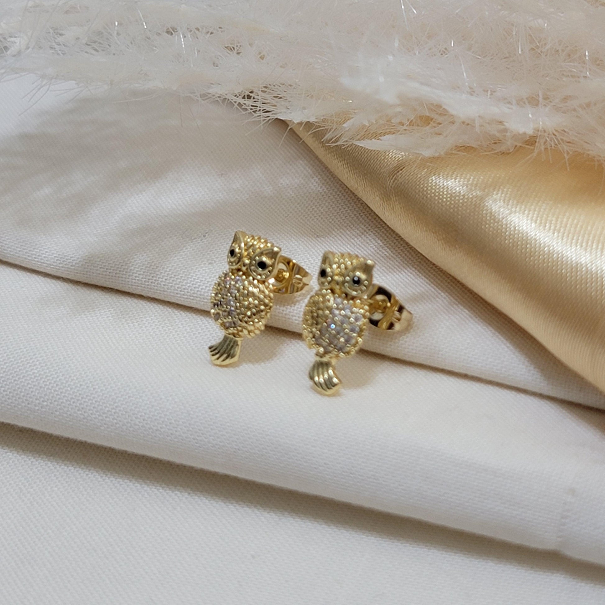 Owl Stud Earrings, Dainty Owl Earrings, Dainty earrings, Tiny gold earrings, Minimalistic Gold Earrings, Gifts for-her, Wife gift, for-women