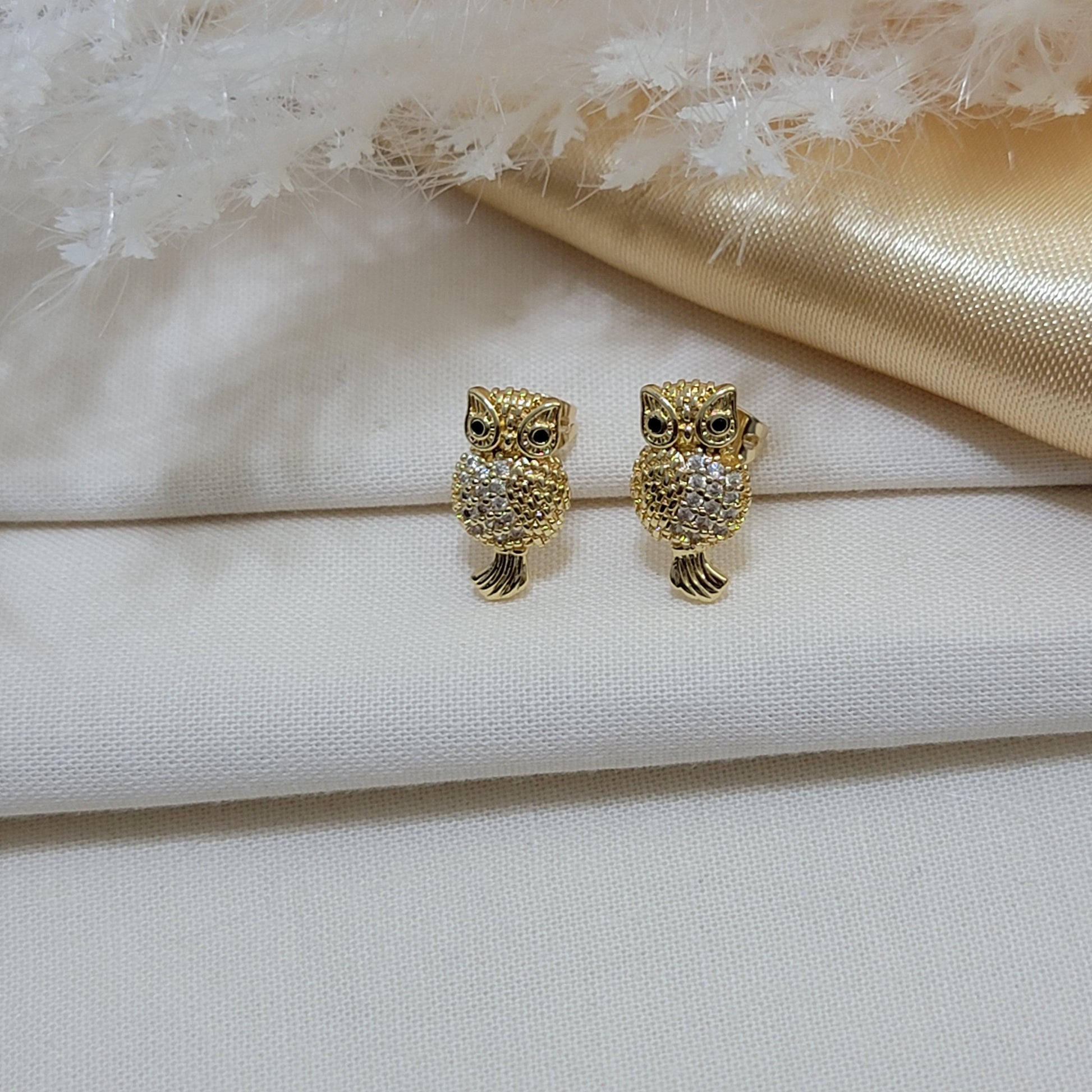 Owl Stud Earrings, Dainty Owl Earrings, Dainty earrings, Tiny gold earrings, Minimalistic Gold Earrings, Gifts for-her, Wife gift, for-women