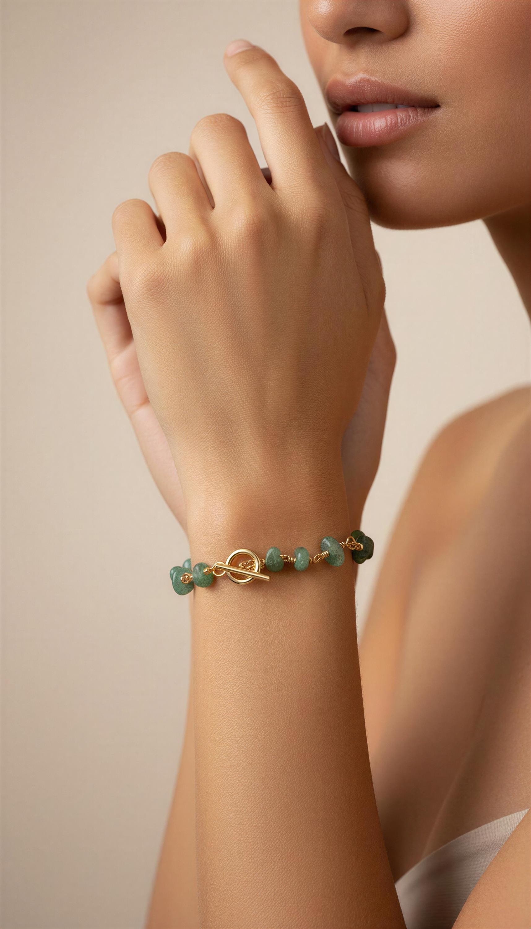 Dainty Green Aventurine Bracelet, Crystal Bracelet, Dainty Green Aventurine Bracelet | Handmade Natural Gemstone Bracelet | Minimalist Healing Crystal Jewelry | Gift for Her