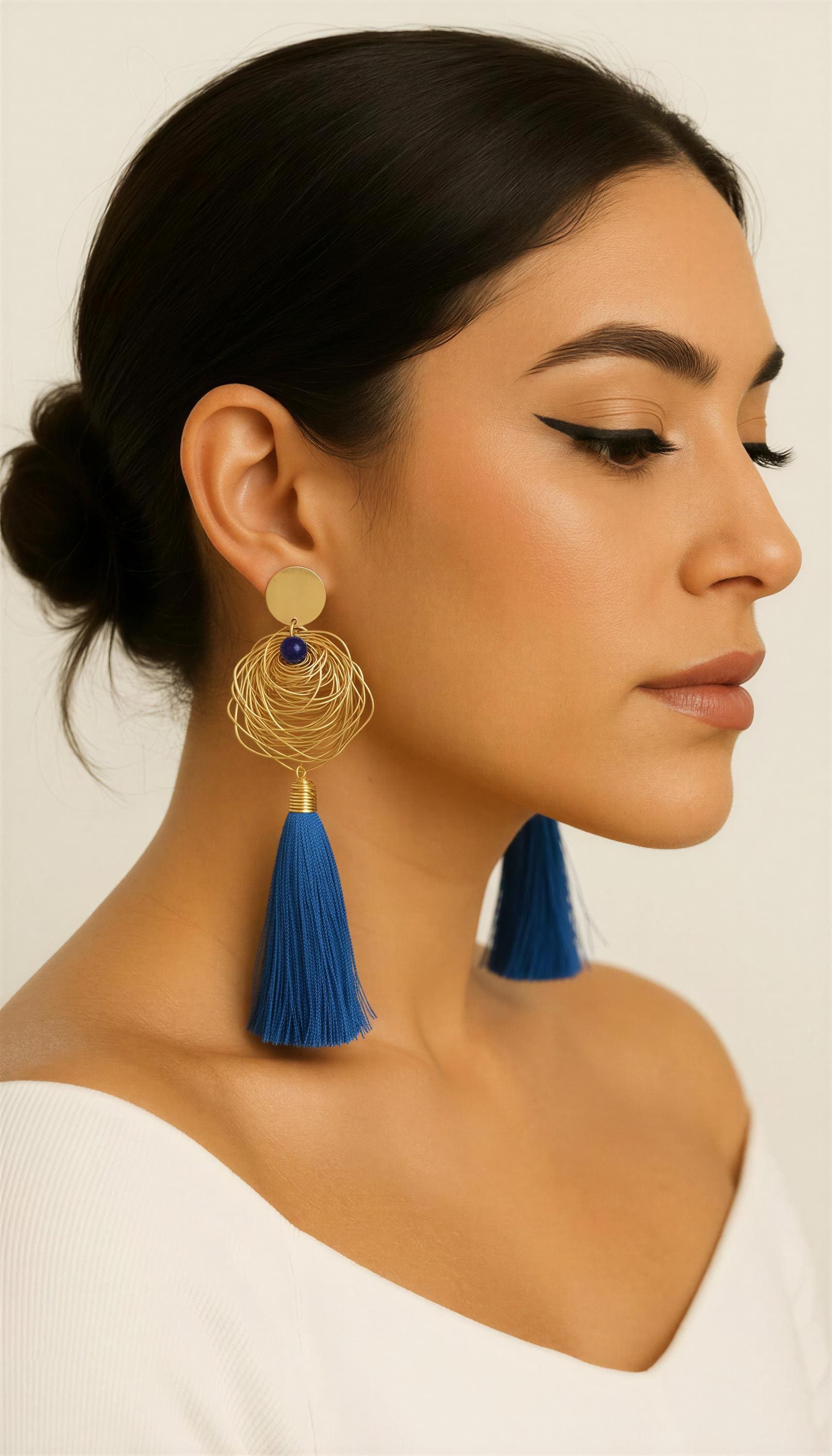 Dainty Tassel earrings, Stacking Earrings, Dainty Gold Geometric earrings, Large gold earrings, Bridal Earring Drops, Gifts for-her,